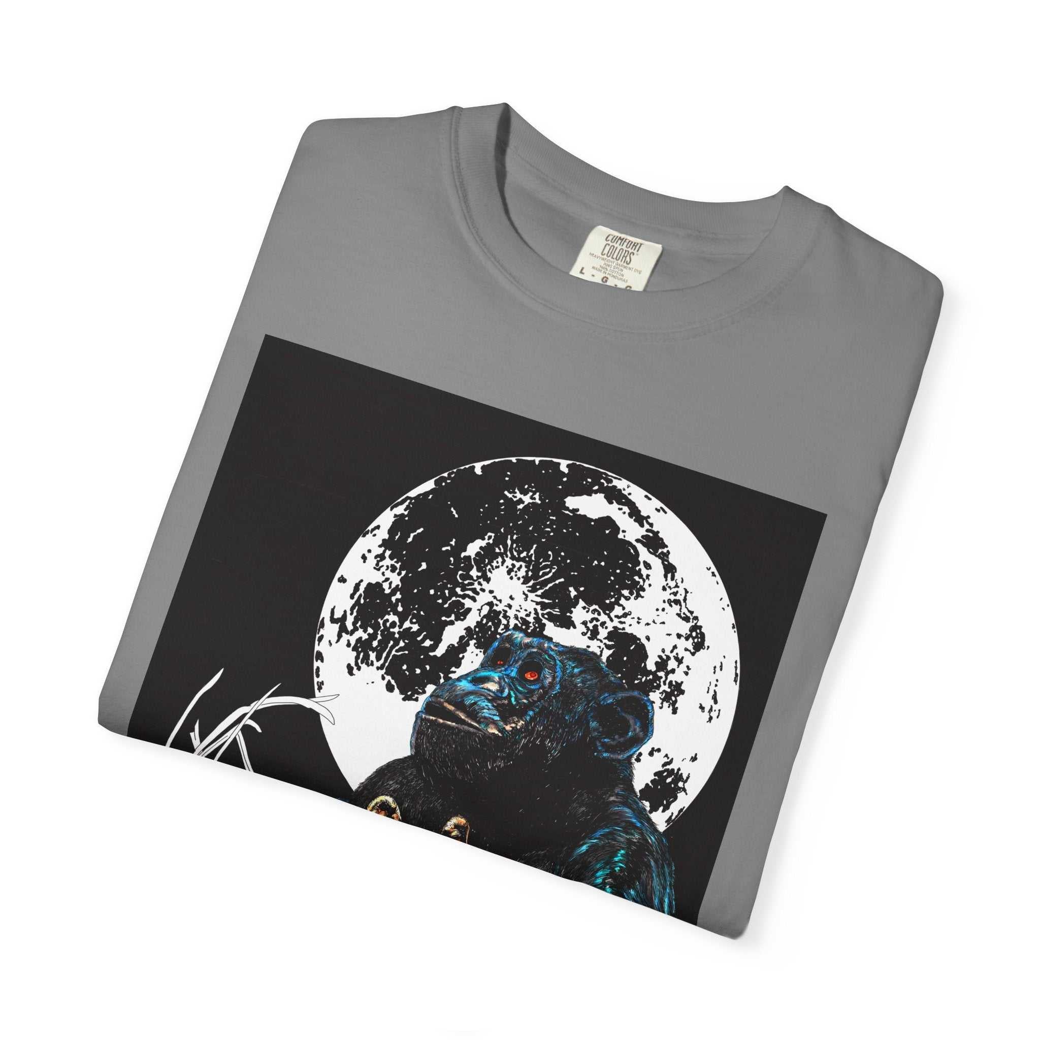 Moonlit Gorilla and Child Unisex Garment-Dyed T-Shirt