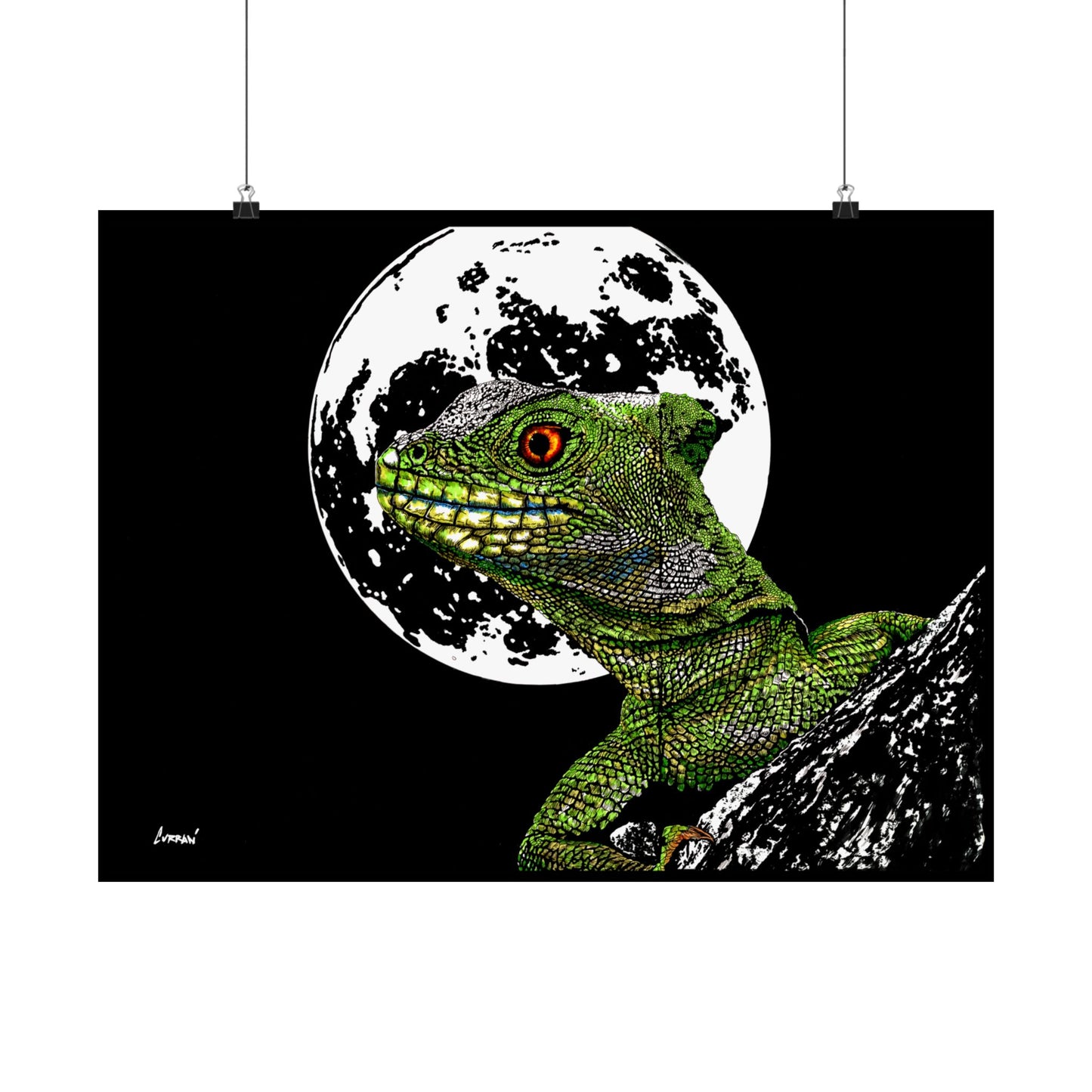 Lizard Moon Satin Poster | 300gsm Art Print for Home Décor