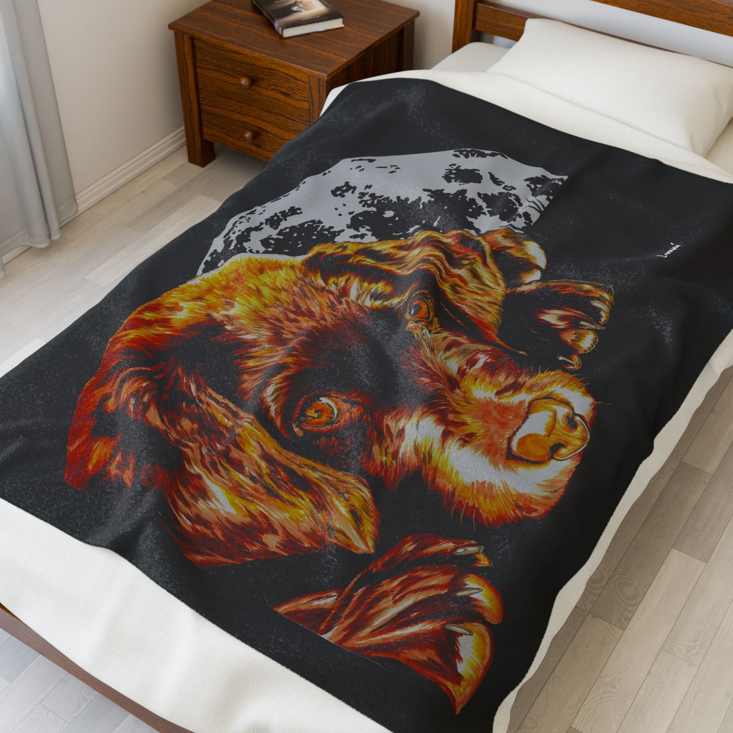 Chocolate Lab Puppy Velveteen Plush Blanket Stunning Design
