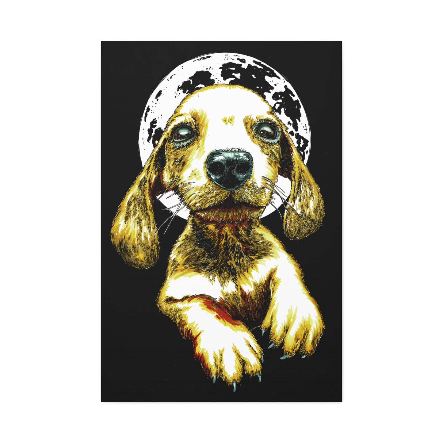 Whimsical Dog Canvas Wall Art - 1.25" Stretched Matte Print