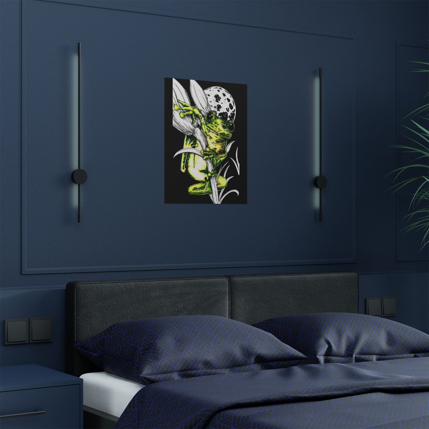 Whimsical Frog Satin Poster - Vibrant Wall Art for Nature Lovers