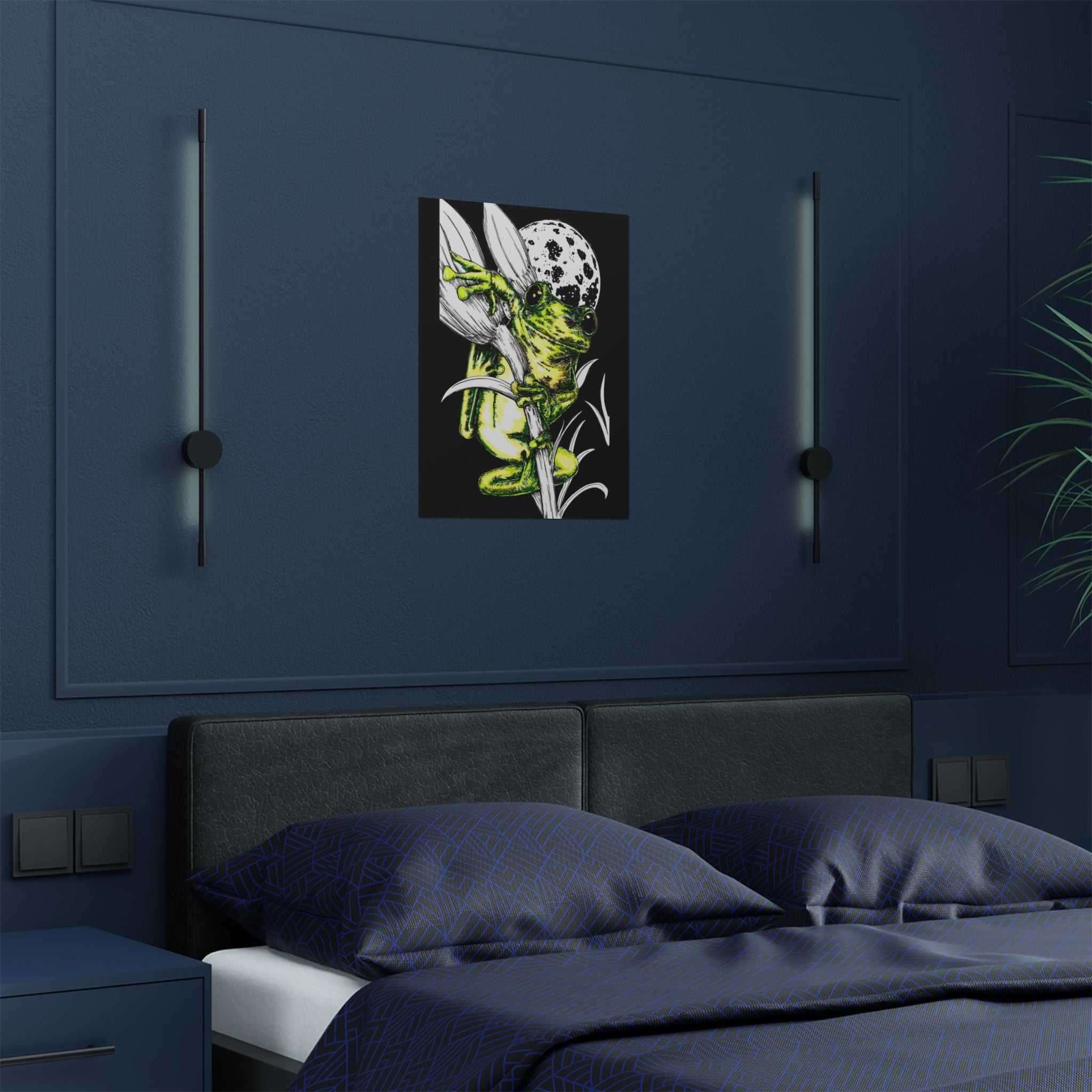 Transform your space with our Whimsical Frog Satin Poster - Vibrant Wall Art for Nature Lovers. Add a pop of color and whimsy to your home today!