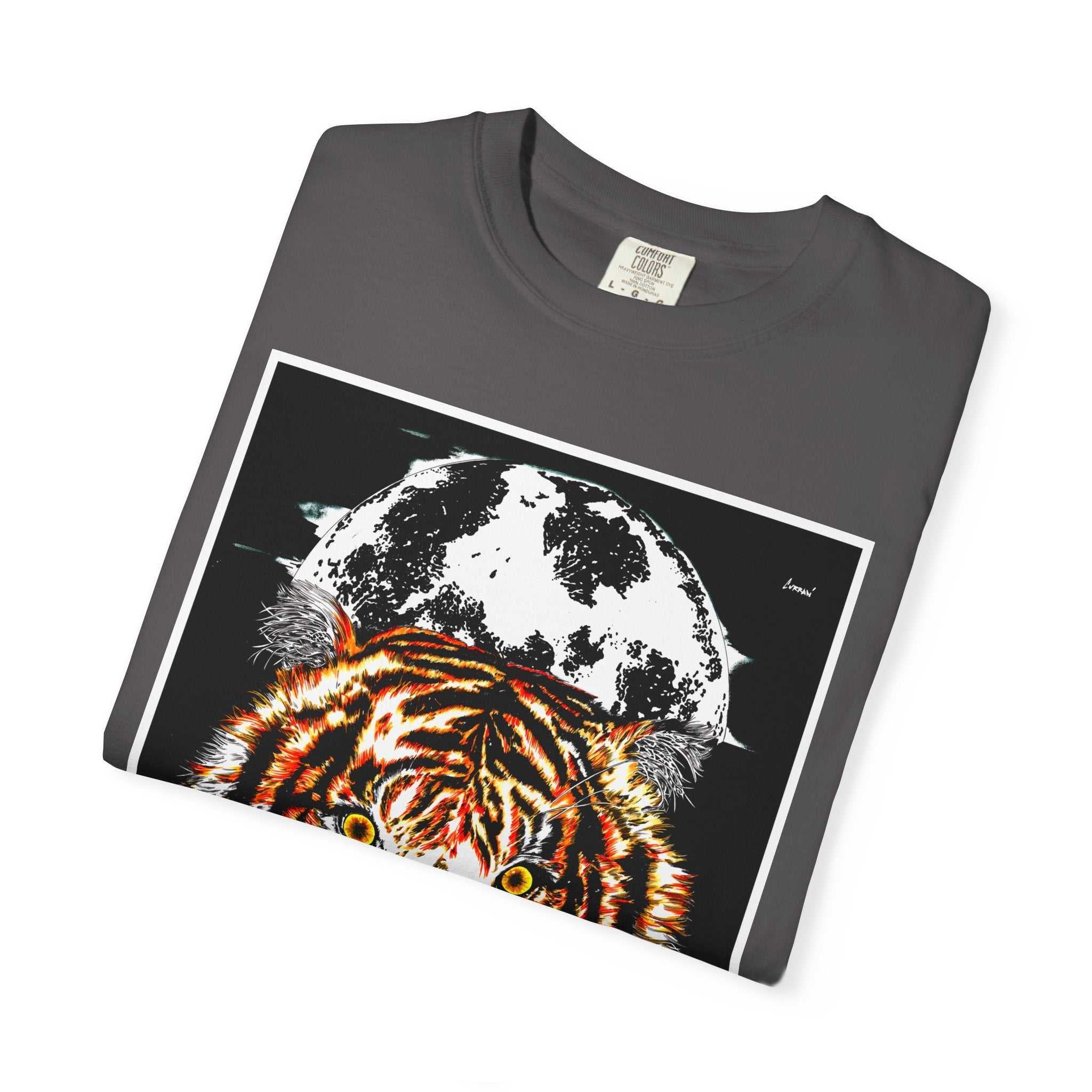 Get wild with our Tiger Garment-Dyed Graphic T-Shirt - Unisex Wild Animal Tee. Stand out in style with this unique and eye-catching tee.