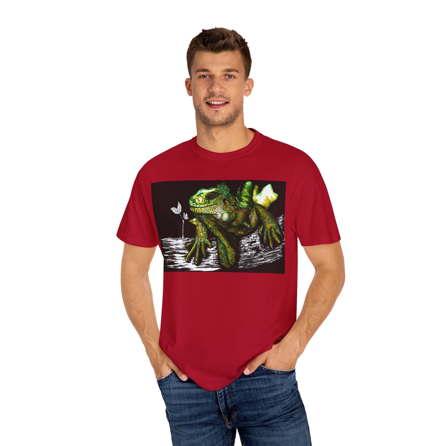 Iguana Unisex T-shirt - Hand Painted Art Design