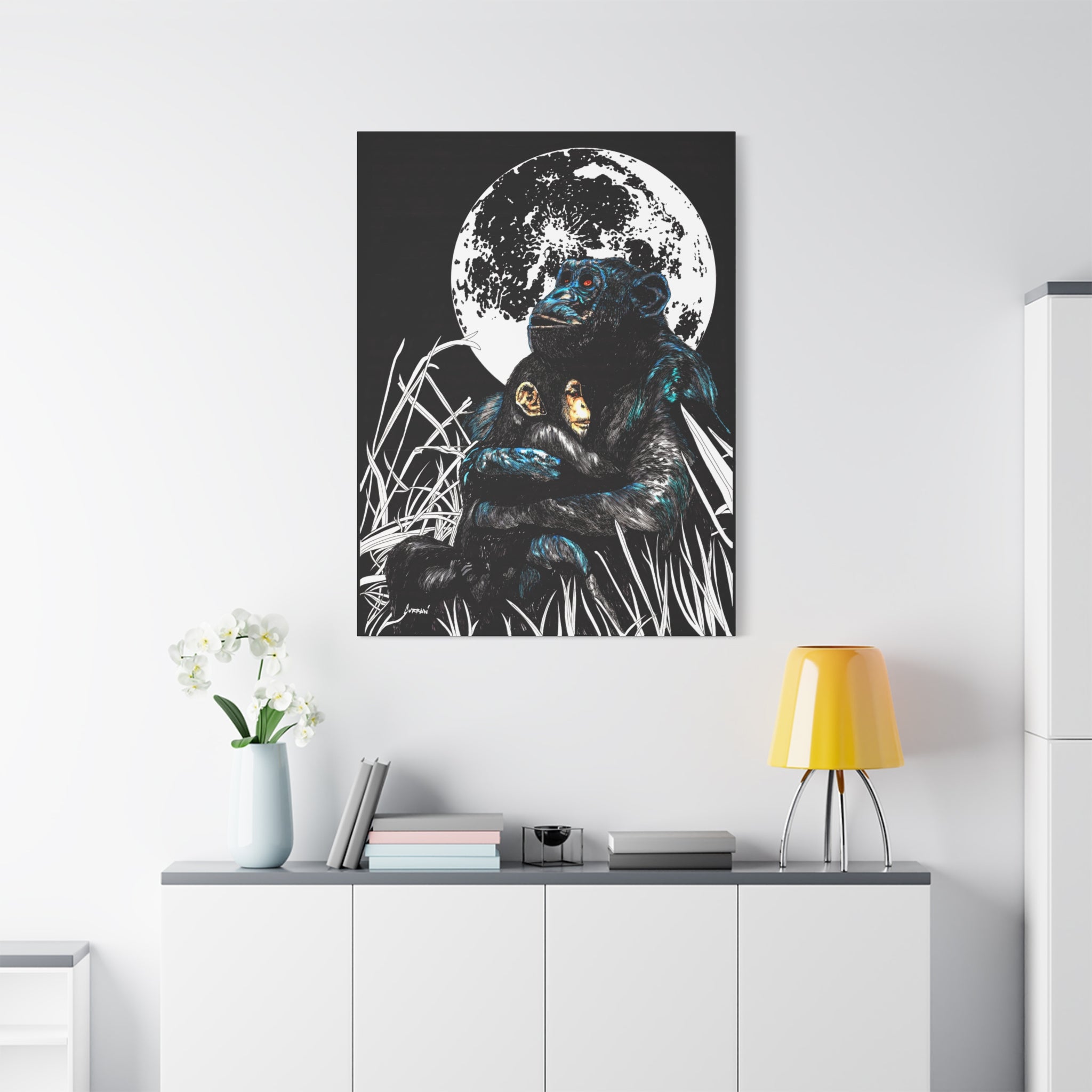 Gorilla Wall Art, Gorilla Print, Hand-Drawn Gorilla, Wildlife Art,