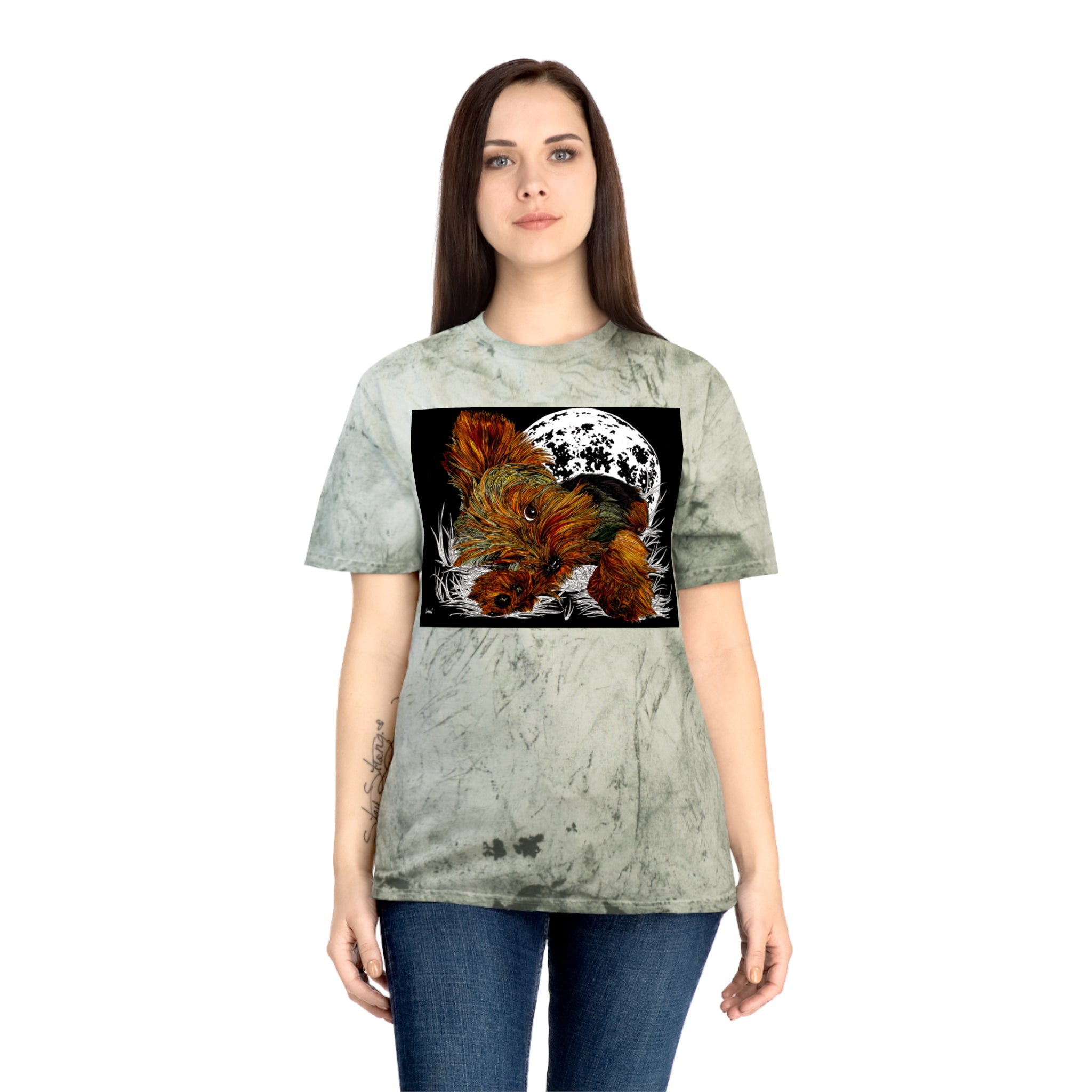 Colorful Puppy Moonlit Unisex T Shirt Perfect for Dog Lovers