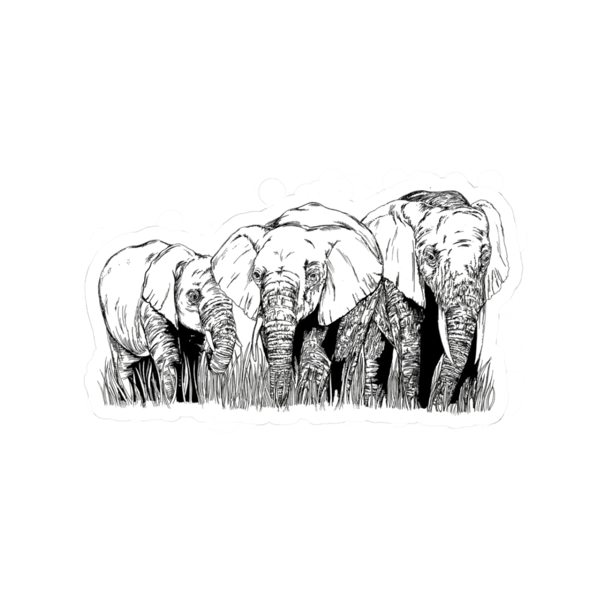 Elephant herd Kiss-Cut Stickers perfect for a laptop