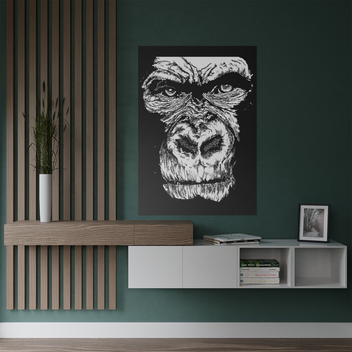 Gorilla Art Satin Poster | Eye-Catching Wildlife Decor
