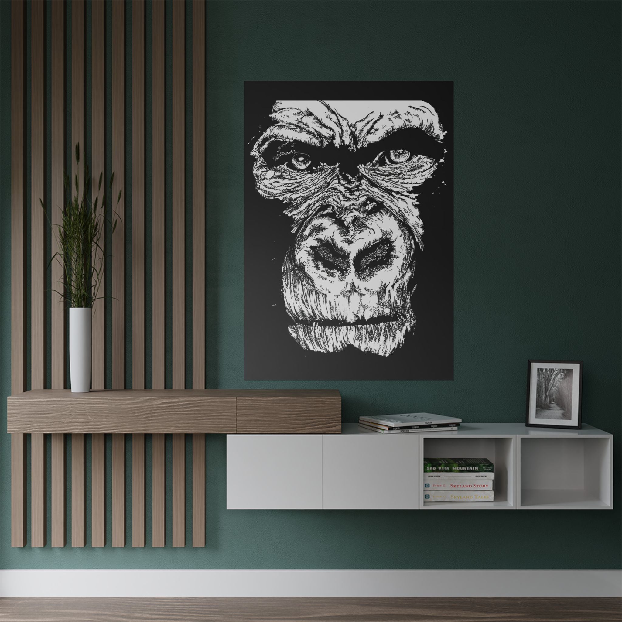 Gorilla Art Satin Poster | Eye-Catching Wildlife Decor