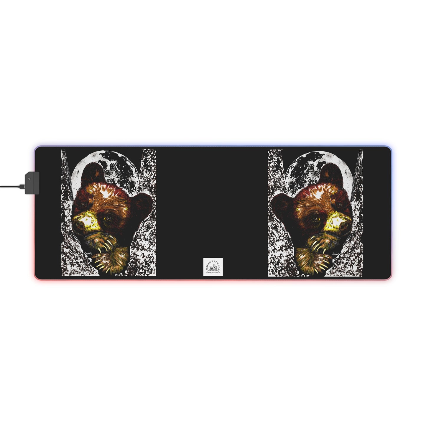 LED Illuminated Gaming Mouse Pad with Bear Design