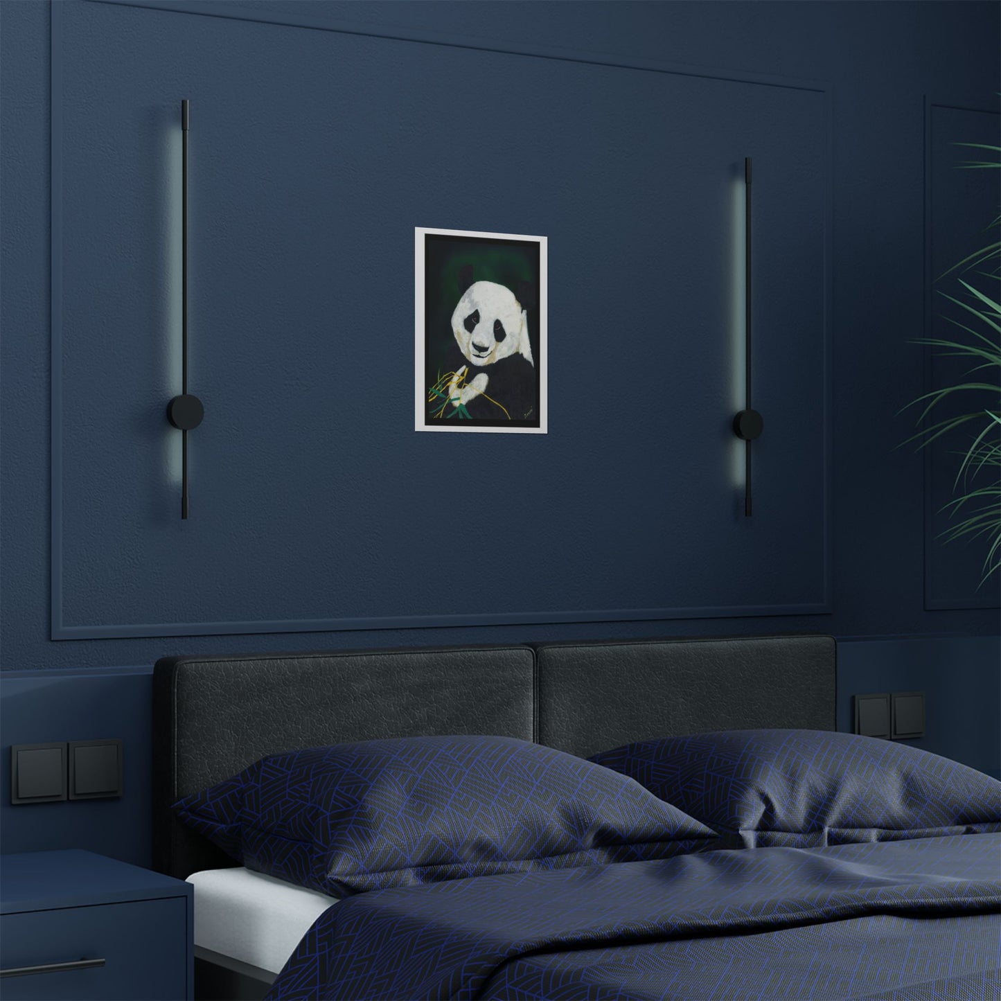 Panda Portrait Satin Poster - 300gsm Wall Art for Nature Lovers