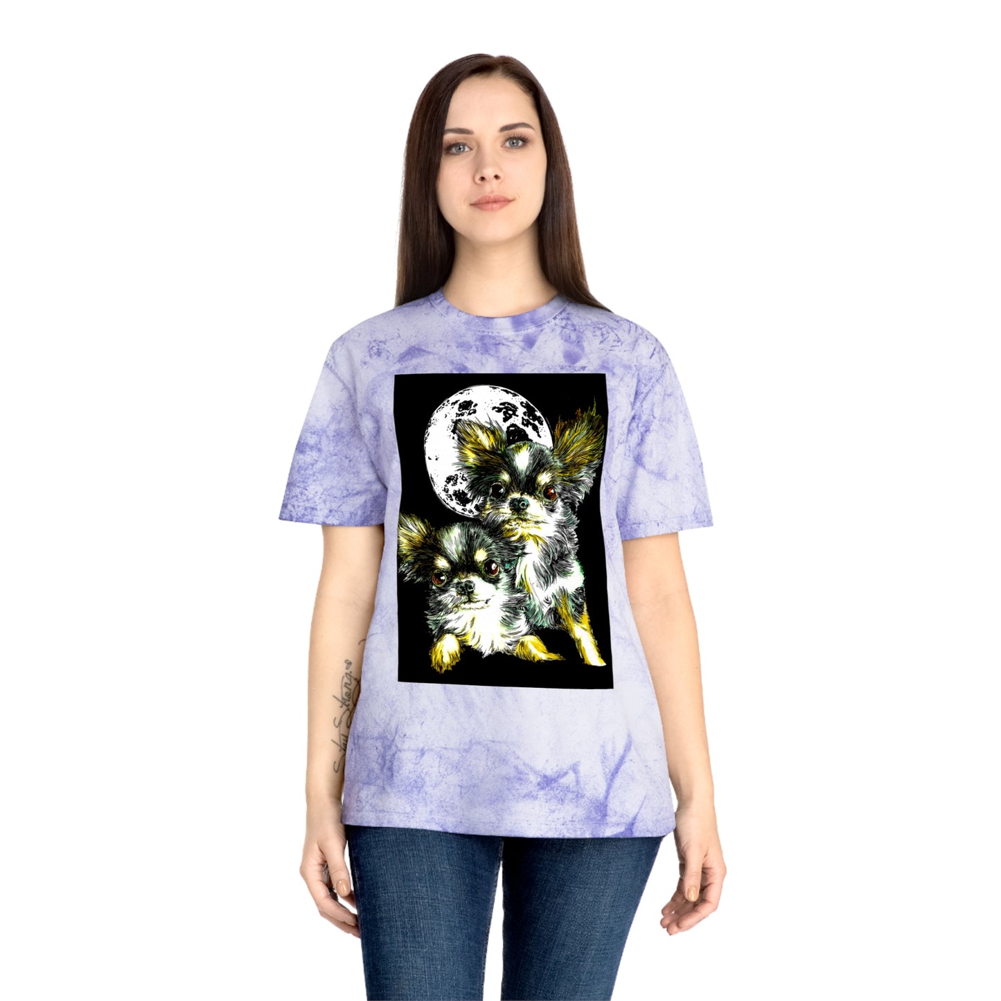 Chihuahua Unisex Color Blast T-Shirt - Moonlit Night Design