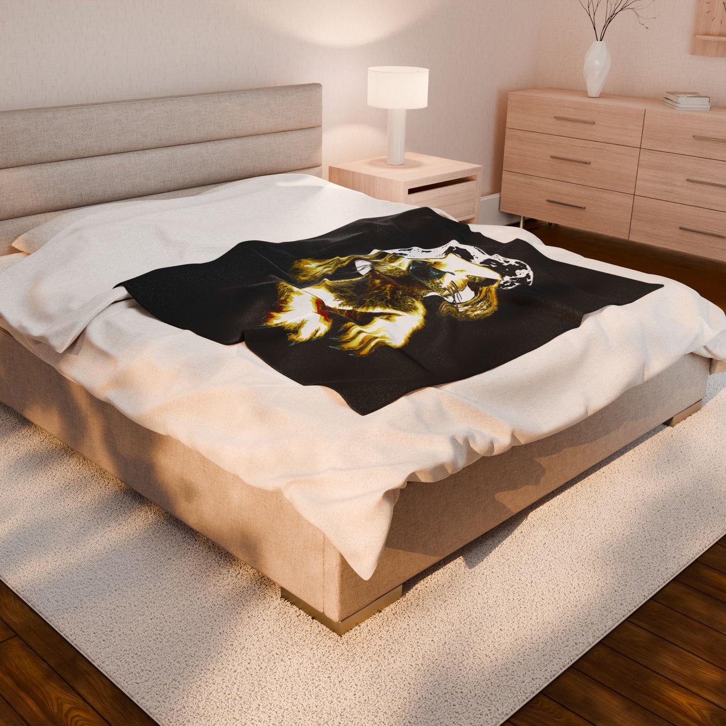 Cozy Velveteen Plush Blanket Adorable Dog Art for Pet Lovers