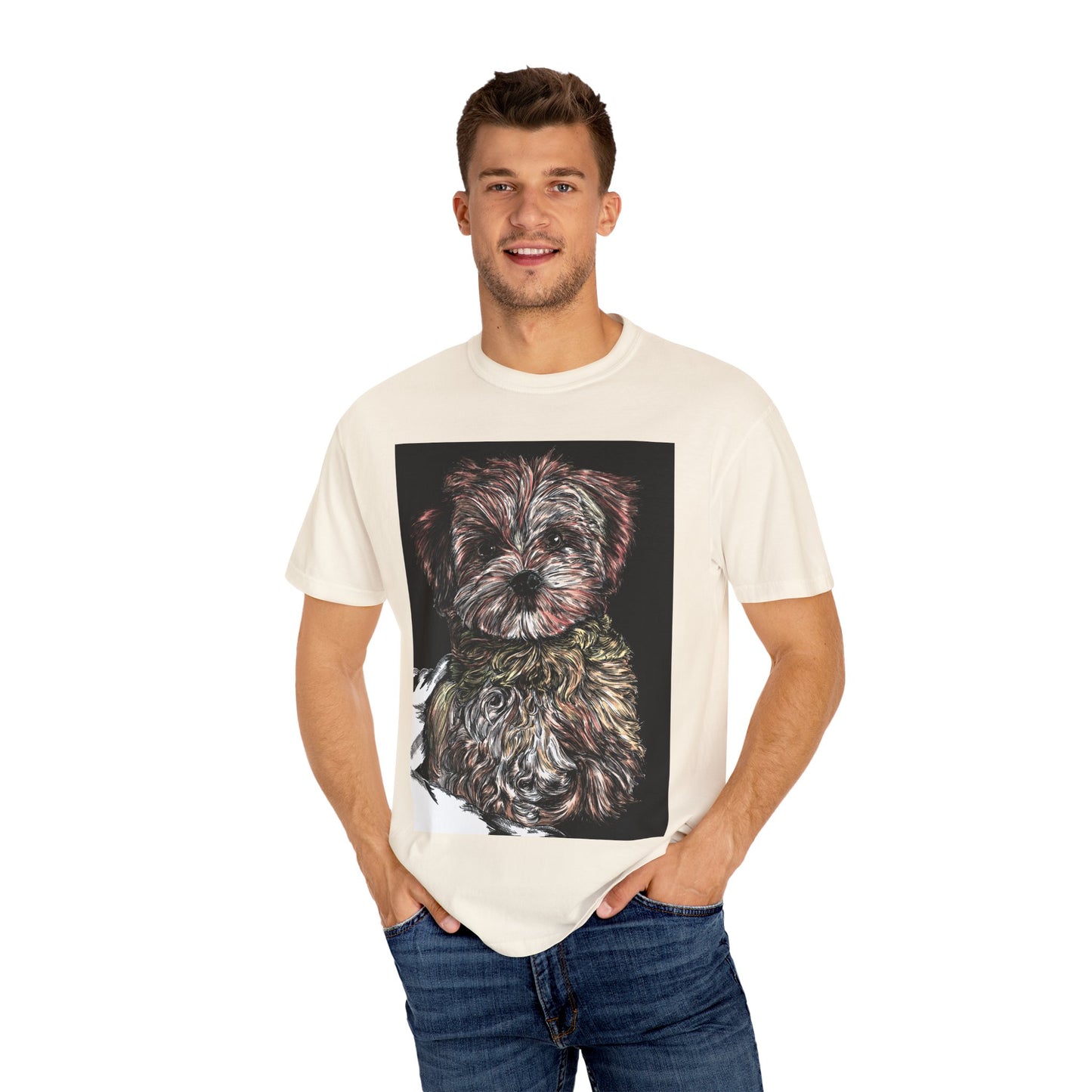 Puppy Art Unisex Garment-Dyed T-Shirt – Original Hand-Drawn