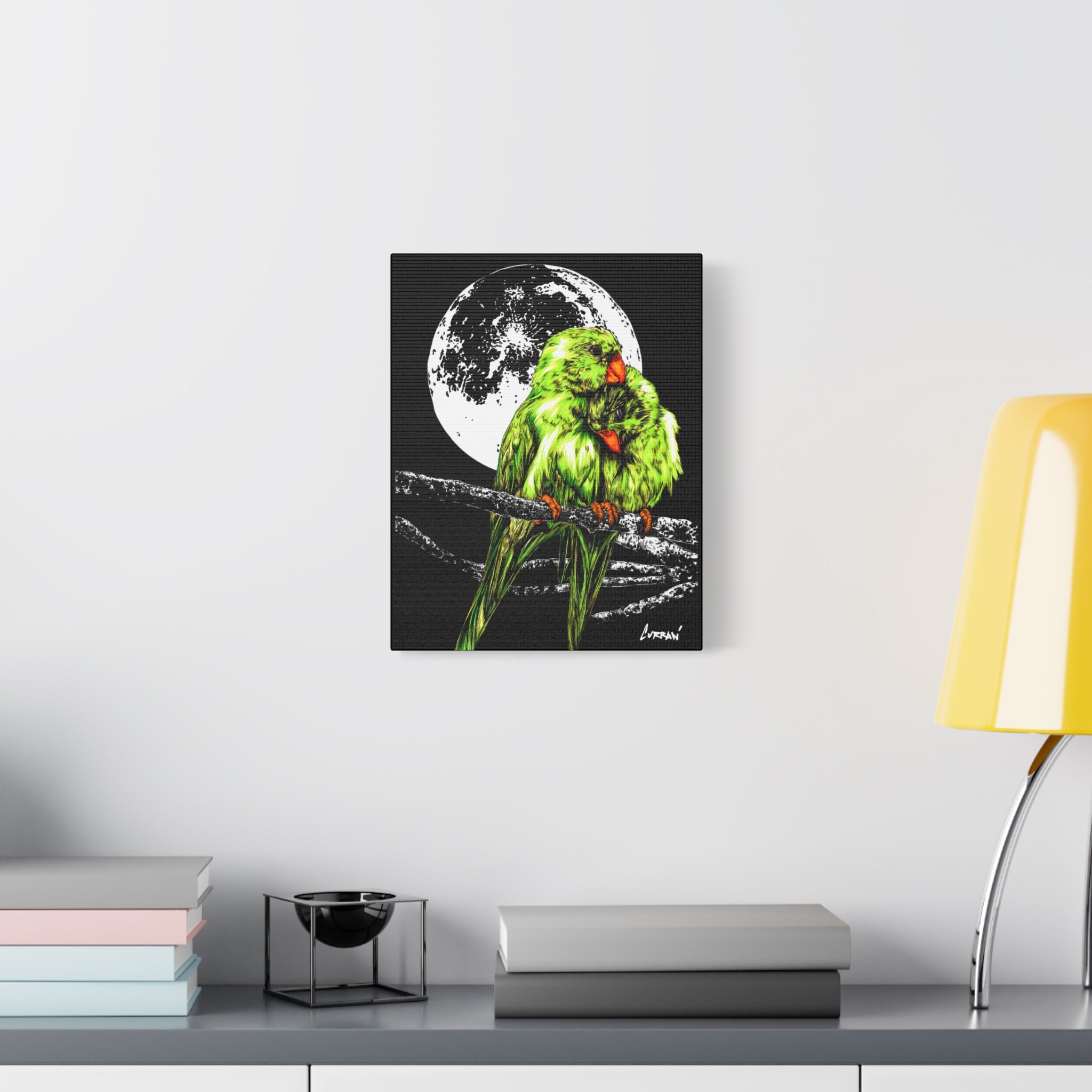 Lush Lovebirds Canvas Art Prints, Stretched Matte Wall Decor