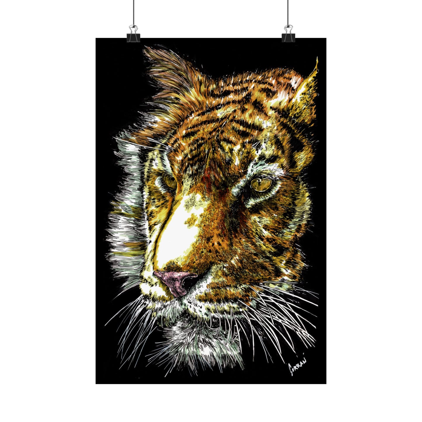 Majestic Tiger Satin Poster (300gsm) - Vibrant Wildlife Wall Art for Home Decor