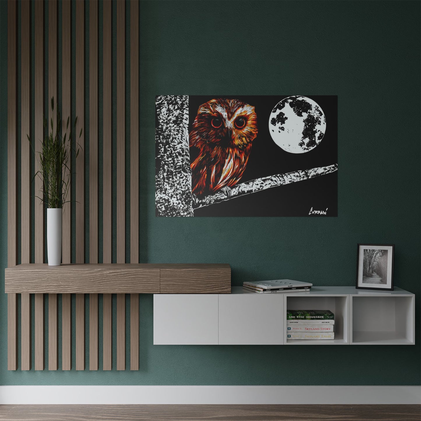 Mystical Owl Satin Poster | 300gsm Wall Art for Nature Lovers