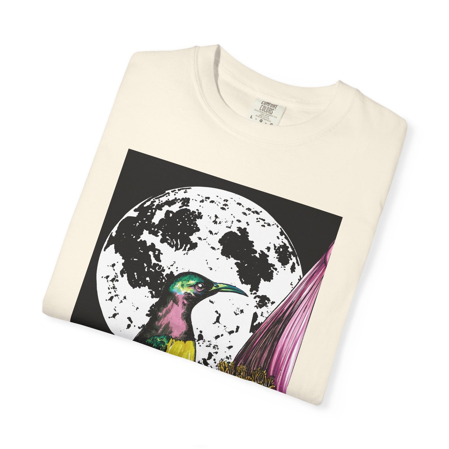 Moonlit Hummingbird Unisex T-Shirt - Vibrant Nature Design