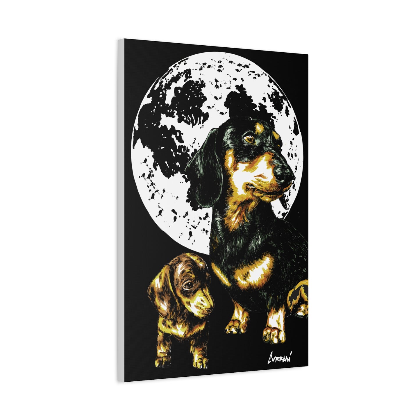 Dachshund Canvas Print of the Original, hand drawn wall art