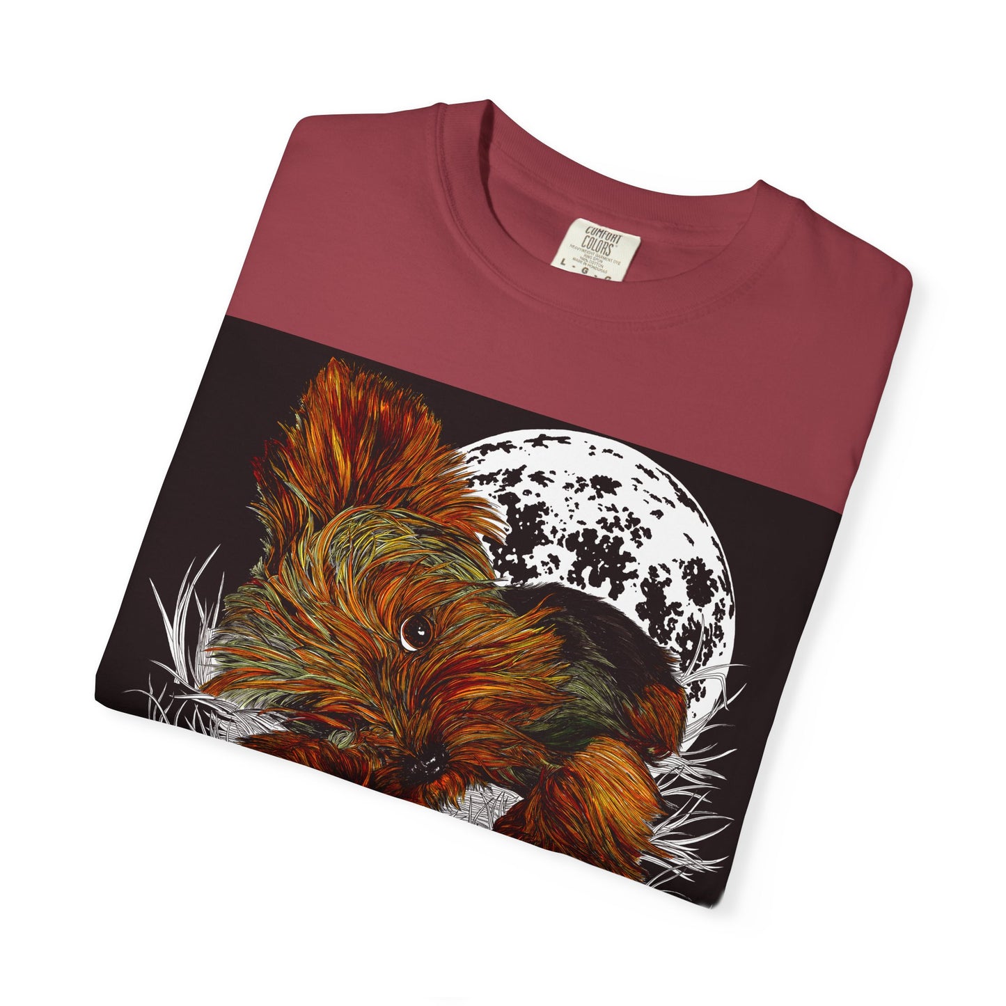 Yorkie Terrier Unisex Garment-Dyed T-Shirt – Original Hand-Drawn Art