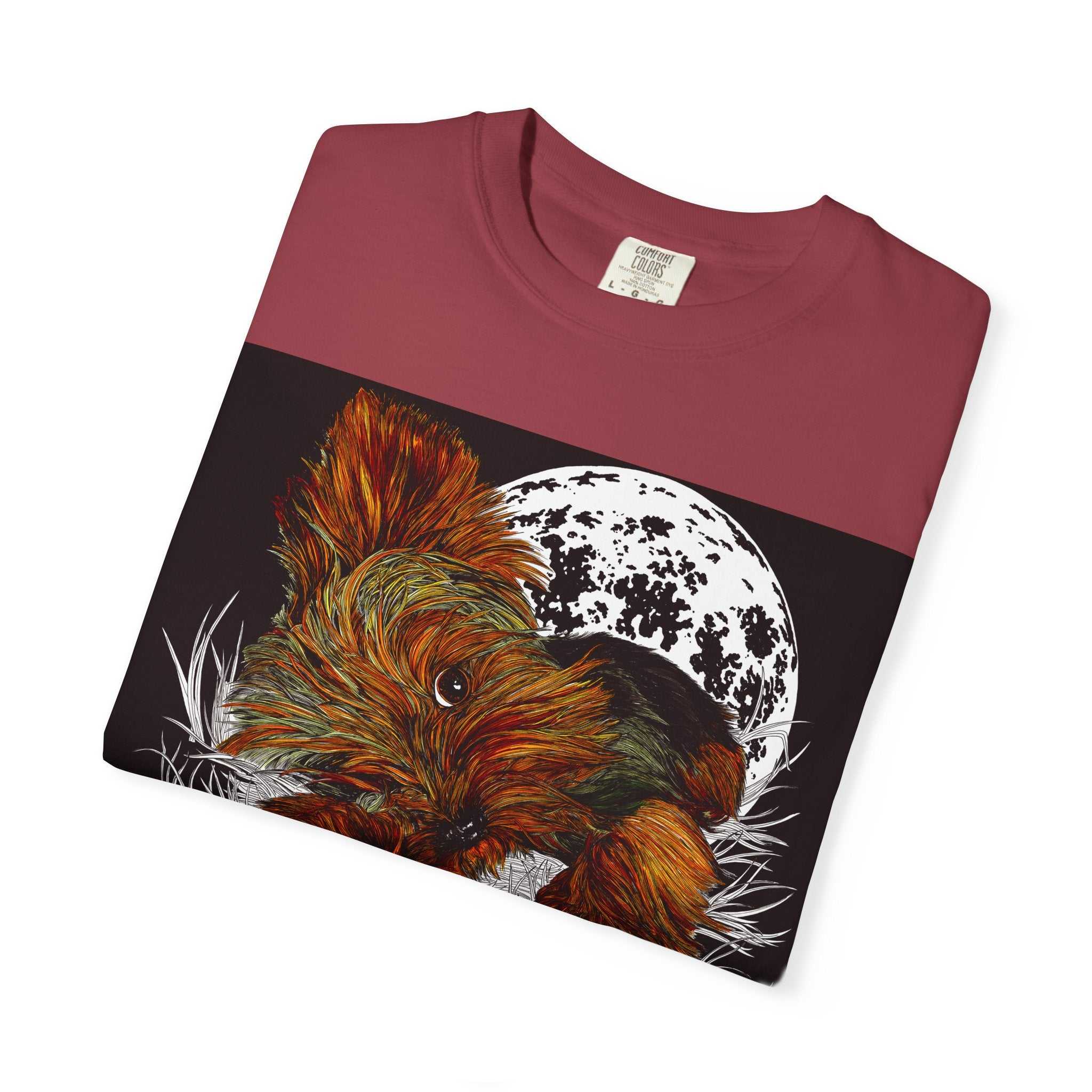 The perfect blend of style and comfort with our Yorkie Terrier 1 Unisex Garment-Dyed T-Shirt featuring original hand-drawn art. Stand out from the rest!