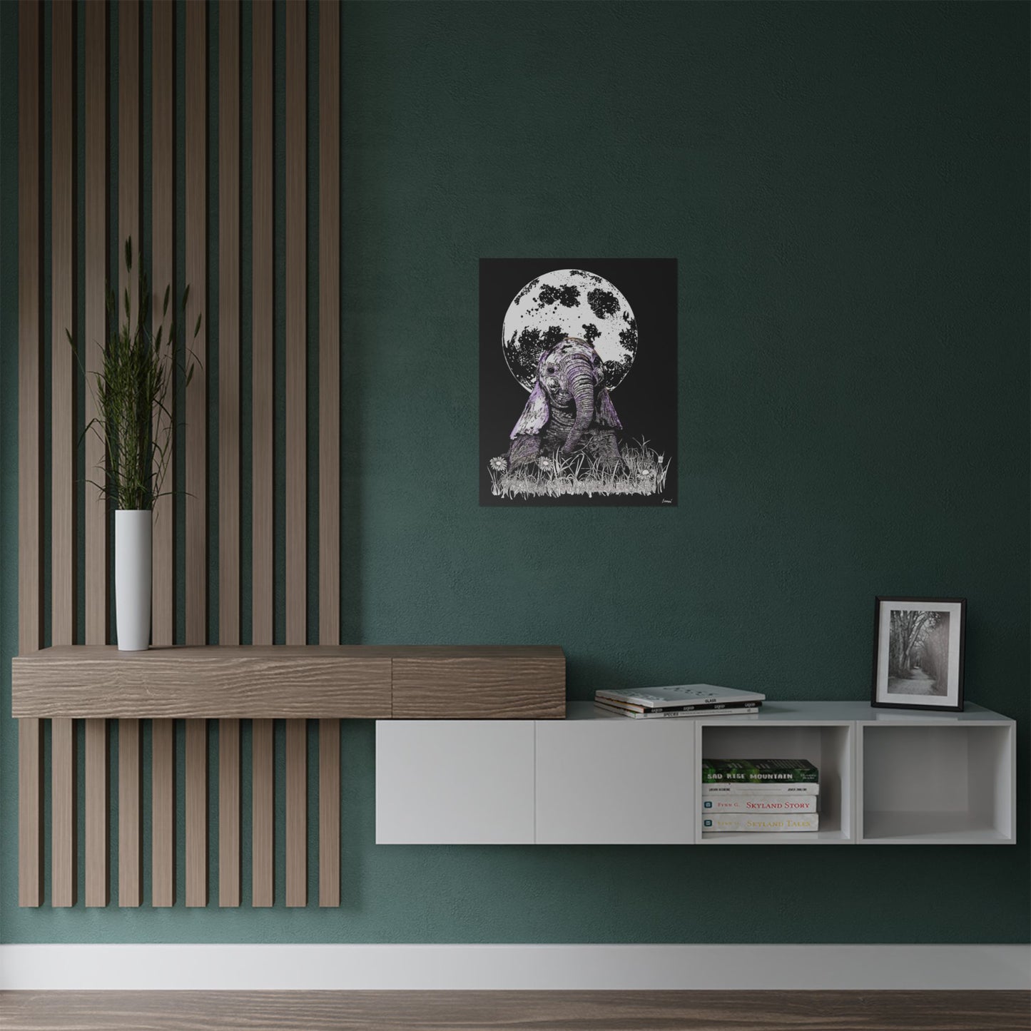 Baby Elephant Satin Poster | Art Print for Nursery Decor