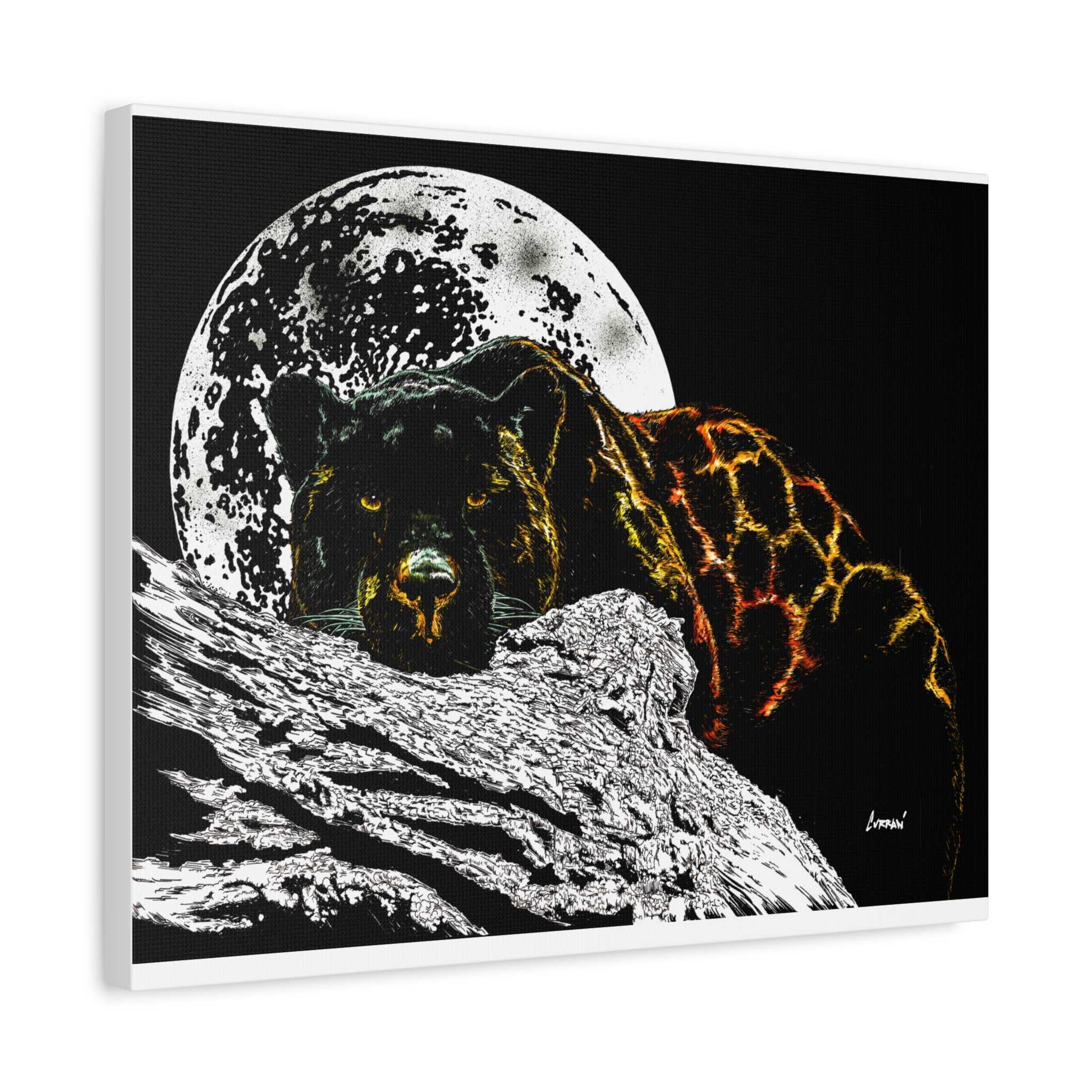 Panther in the Moonlight Print of my Original hand drawn art