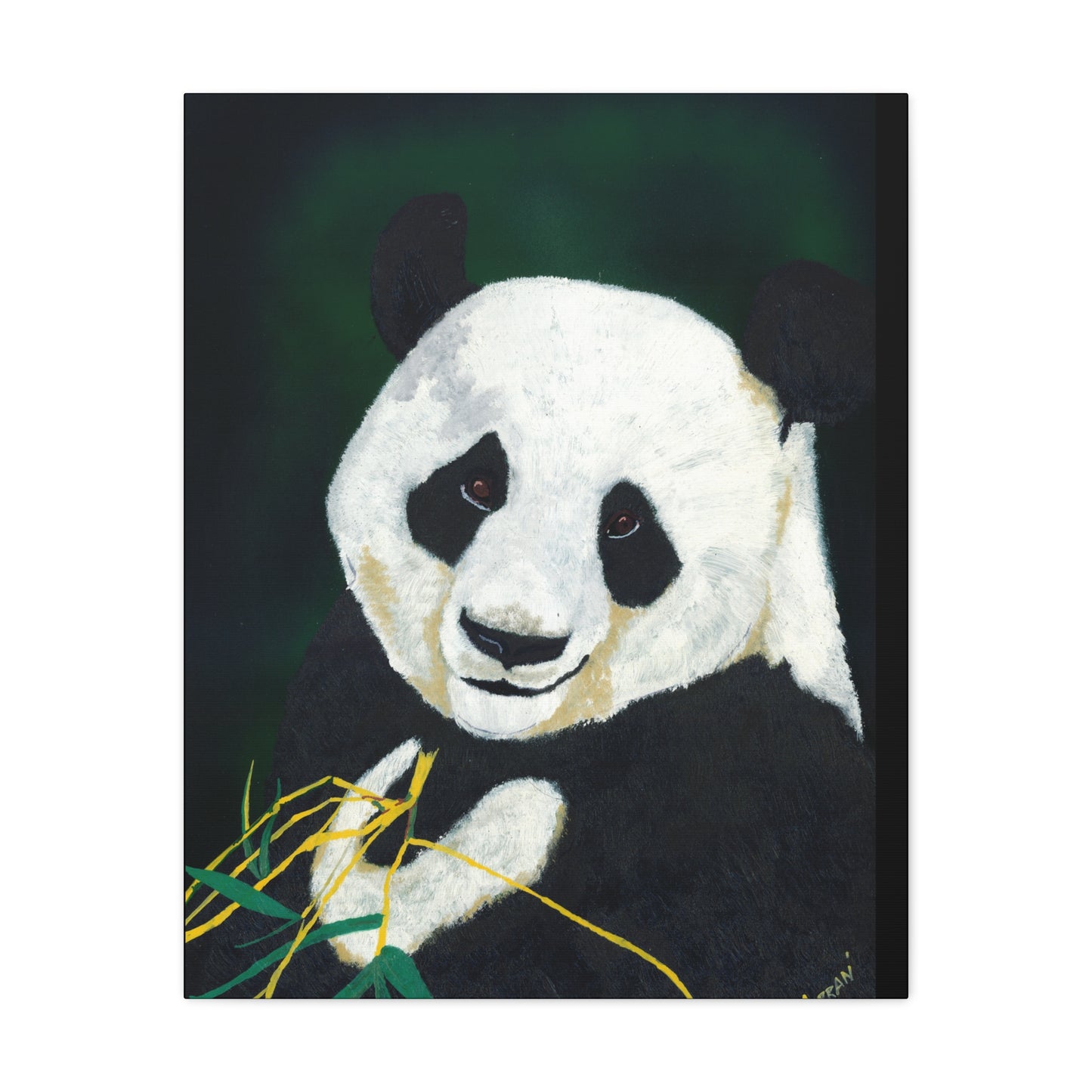 Panda Wall Art, Panda Print, Wildlife Art, Hand-Painted Panda, Nature Wall Decor, Bamboo Forest Art, Animal Lover Gift, Zen Decor. Printed on Matte Canvas, Stretched, 1.25"