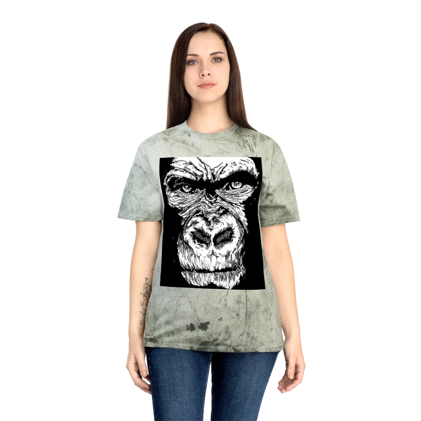 Gorilla Face Color Blast T Shirt Original Hand-Drawn Art