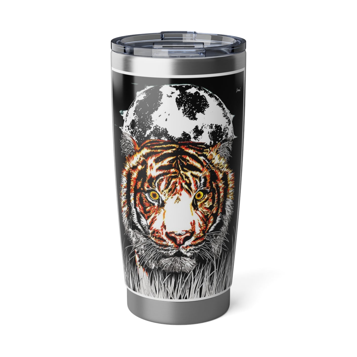 Tiger Wall Art 20oz Tumbler, Travel Mug Gift, Hand Drawn Original Design, Gift for Him Her, Stainless Steel Cup, Eco-Friendly Tea Coffee Mug