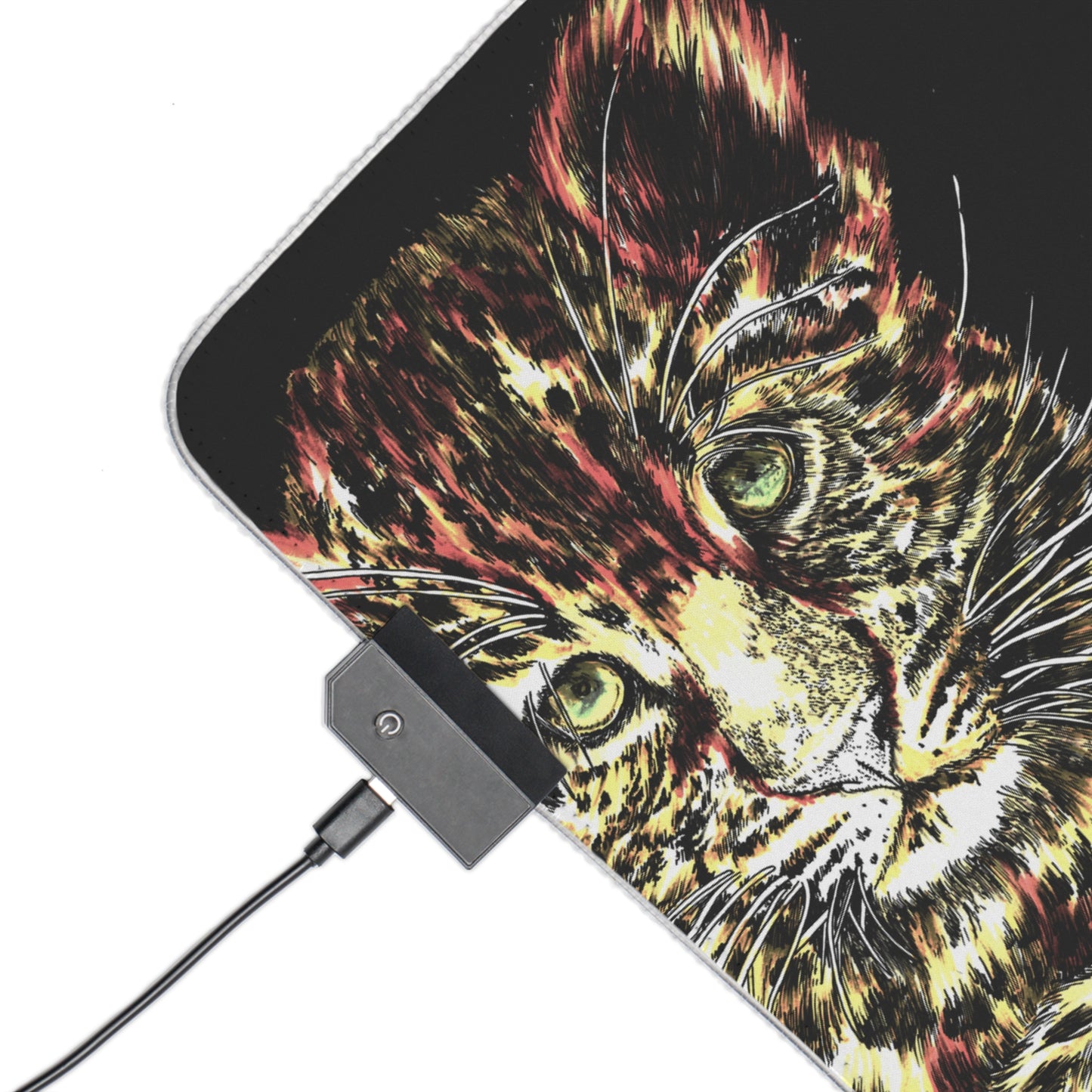 LED Gaming Mouse Pad with Leopard Design - Illuminated RGB Large Surface for Gamers