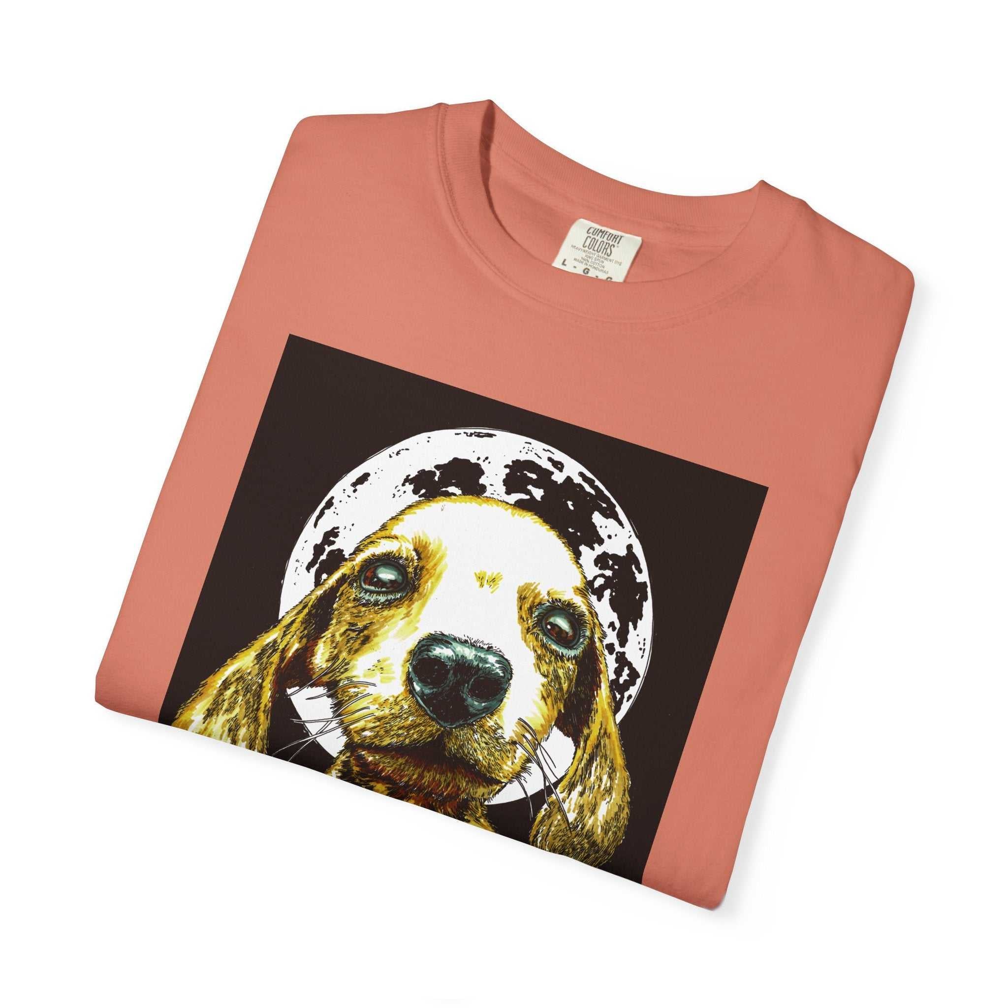 Shop our exclusive Unisex Garment-Dyed T-Shirt, Original Hand-Painted Puppy Art. Elevate your wardrobe with this unique piece!