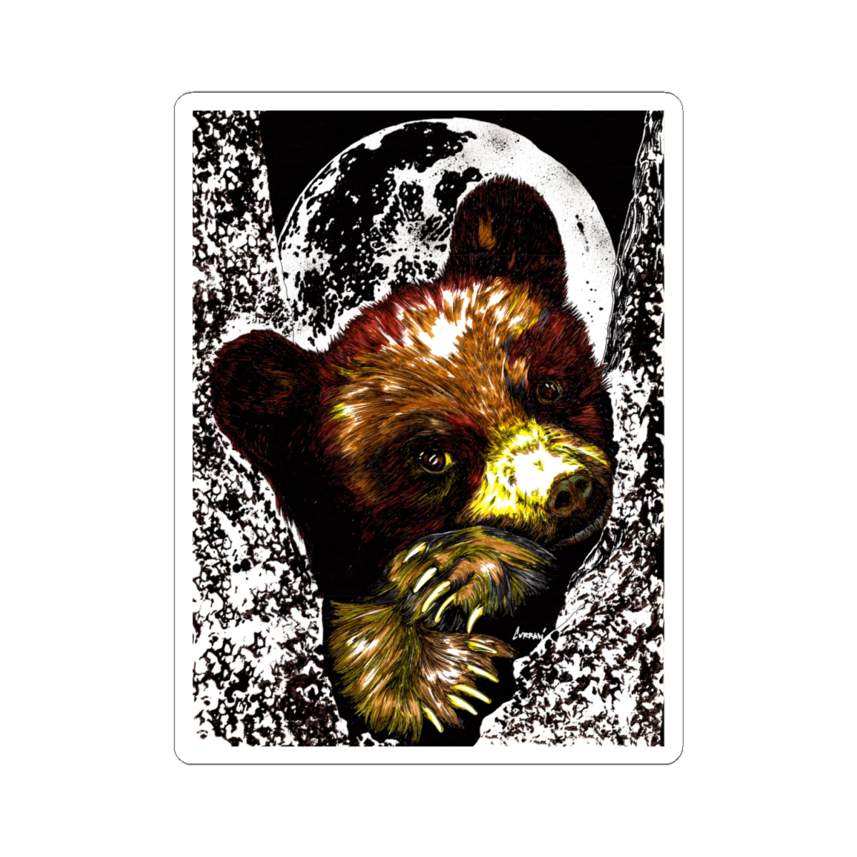 Brown Bear Cub Kiss-Cut Stickers