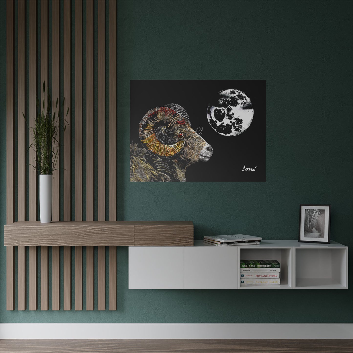 Mountain Ram Satin Poster - 300gsm Art Print for Home Decor