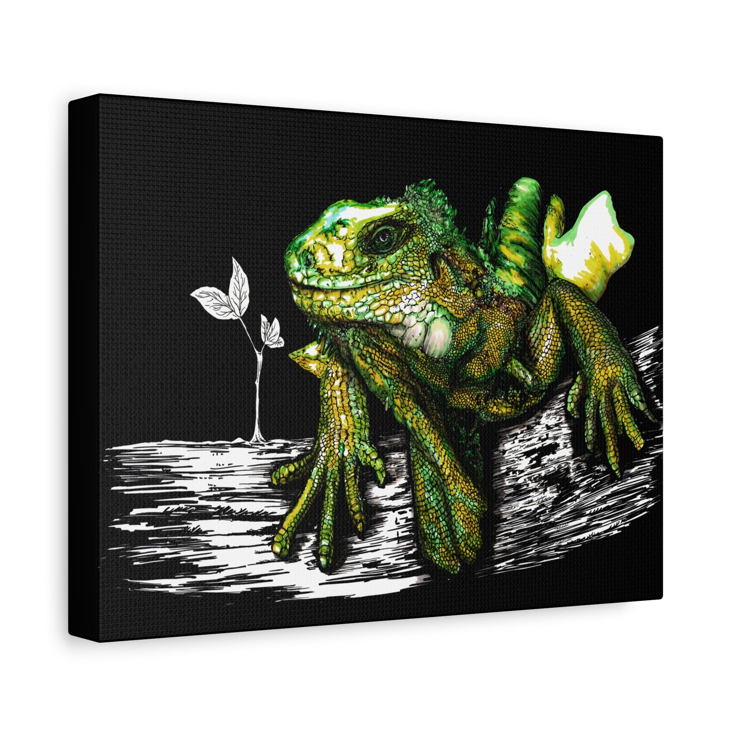Iguana Print, Hand-Drawn Reptile Art, Lizard Wall Decor