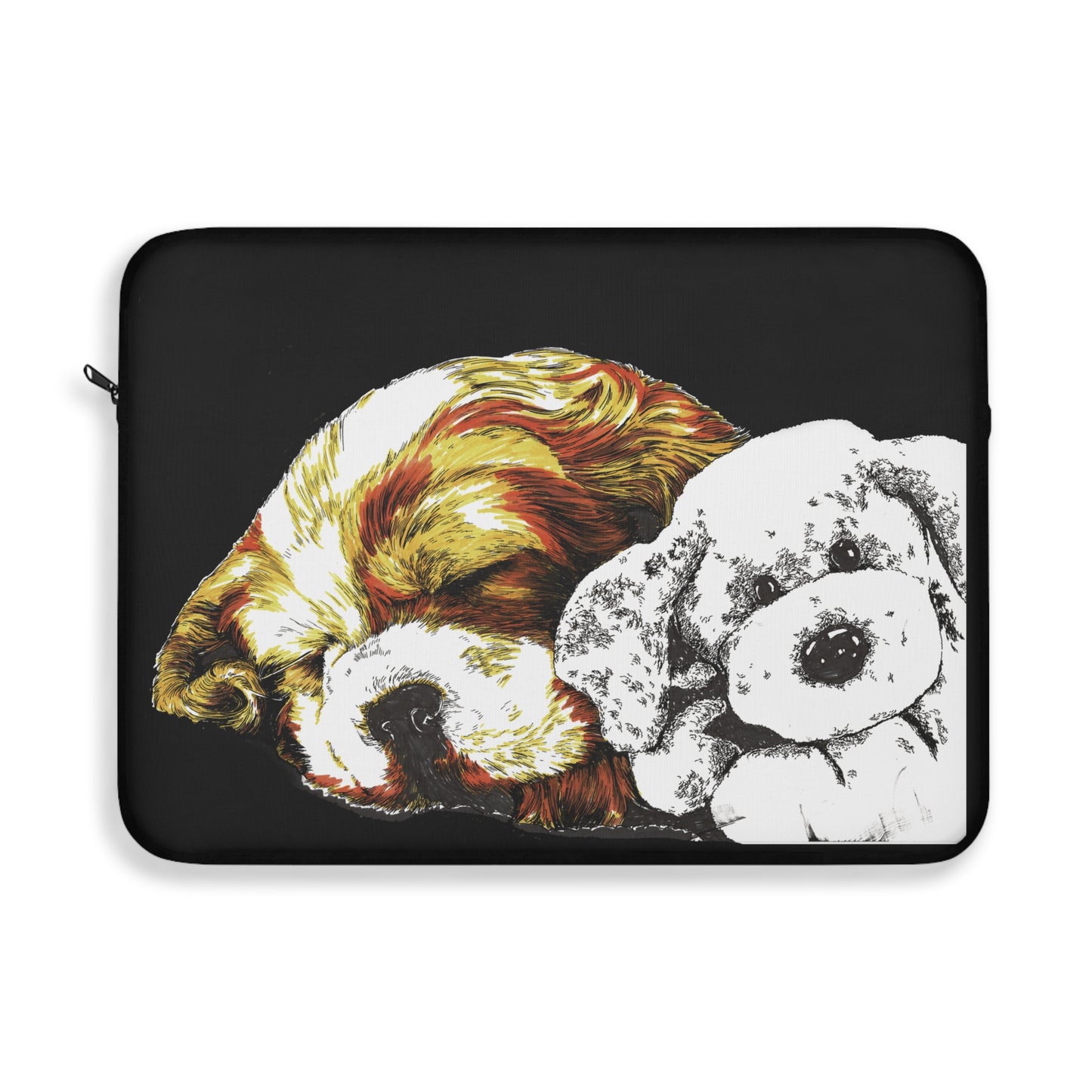 Cocker Spaniel & Plush Toy Laptop Sleeve – for Dog Lovers