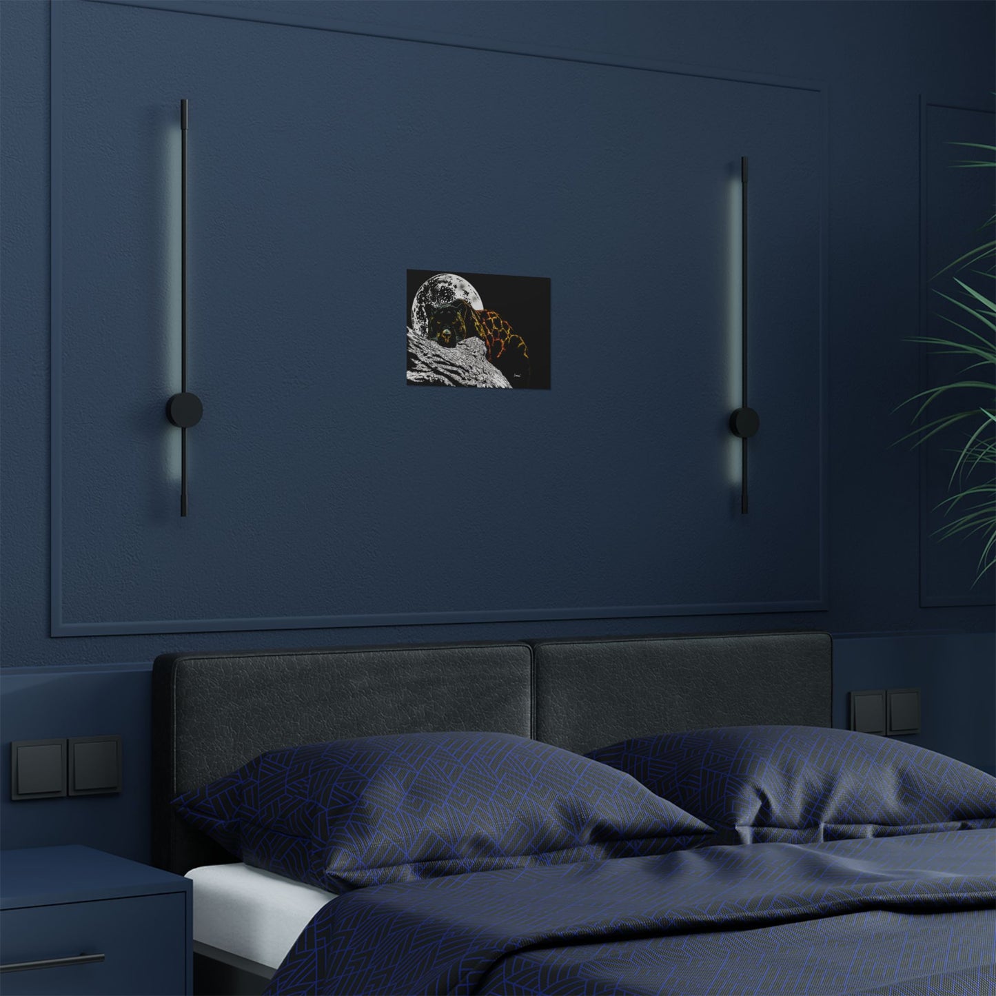 Majestic Bear Satin Poster - Night Moon Art Print (300gsm)