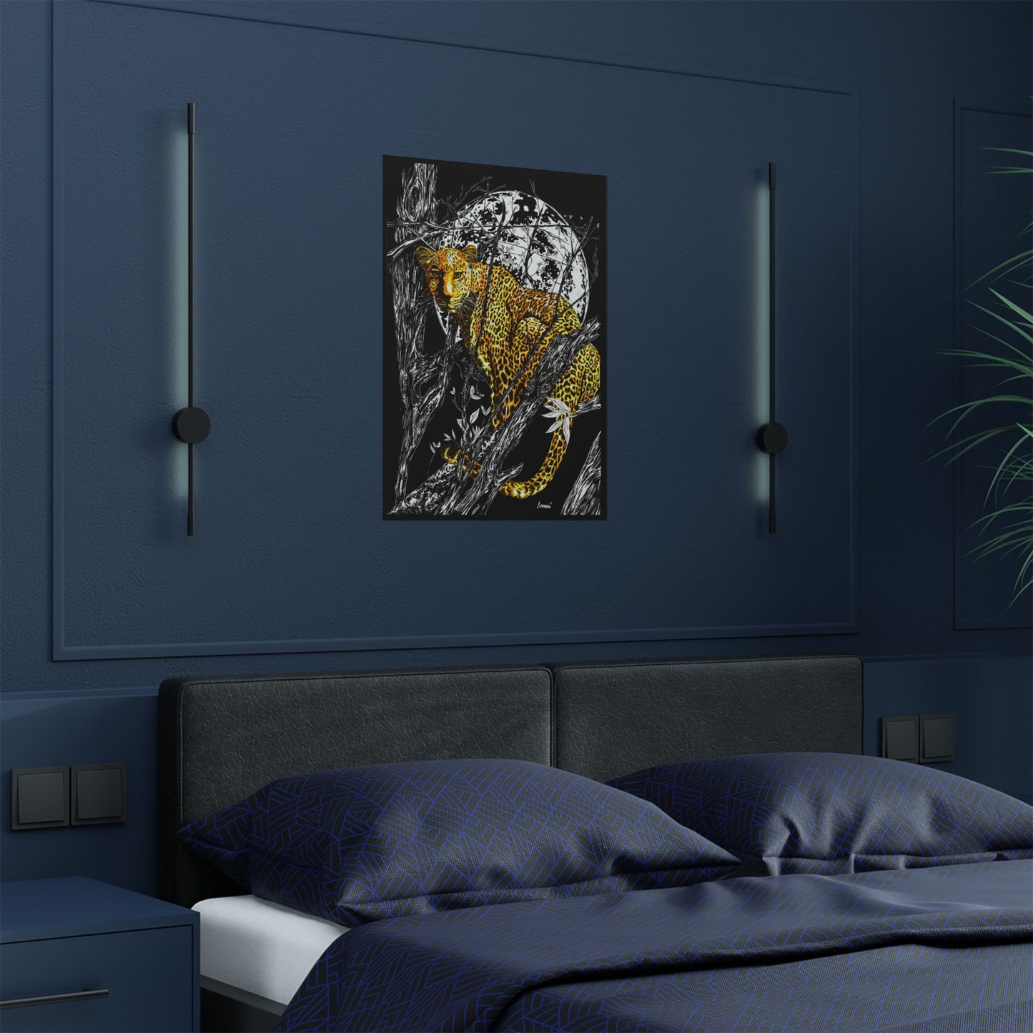 Majestic Leopard Satin Poster - 300gsm Art Print for Home Décor