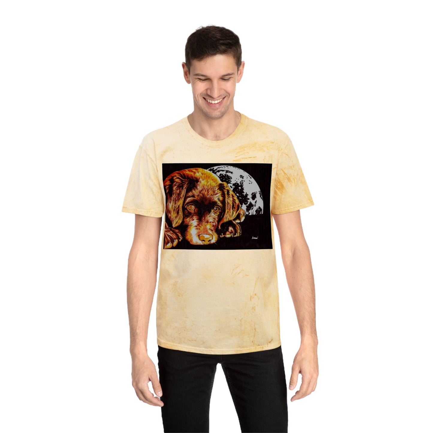 Chocolate Lab Puppy Color Blast T-Shirt - Unisex Artistic Pet Tee