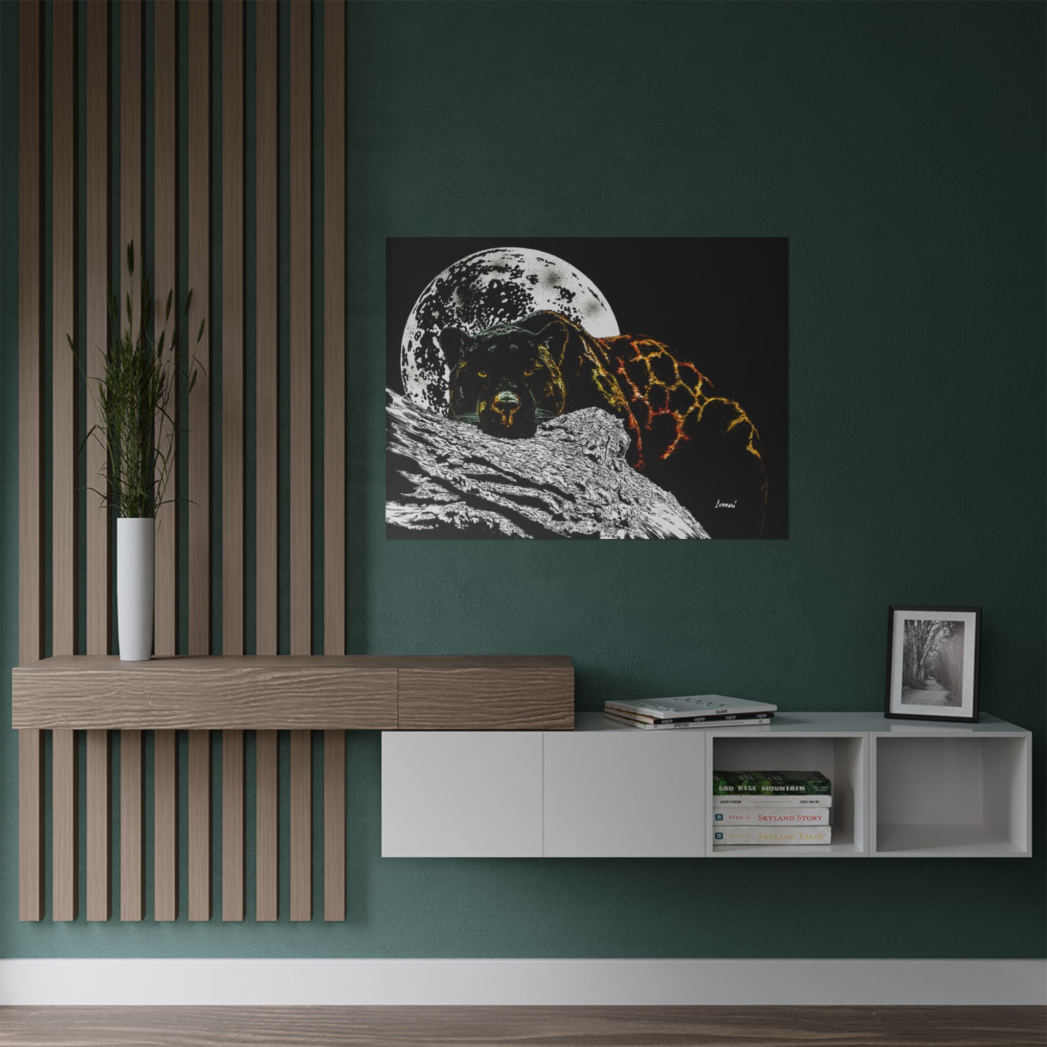 Majestic Bear Satin Poster - Night Moon Art Print (300gsm)