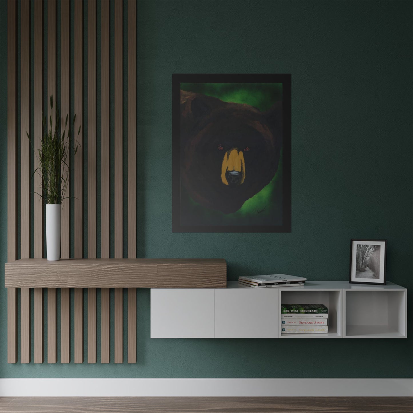 Brown Bear Nature-Inspired Satin Art Print for Animal Lovers