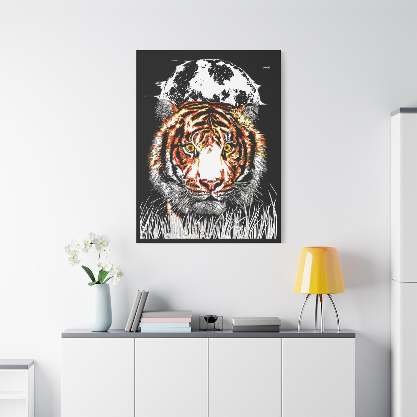 Tiger Wall Art Print of the Original, hand drawn wall art of a Tiger