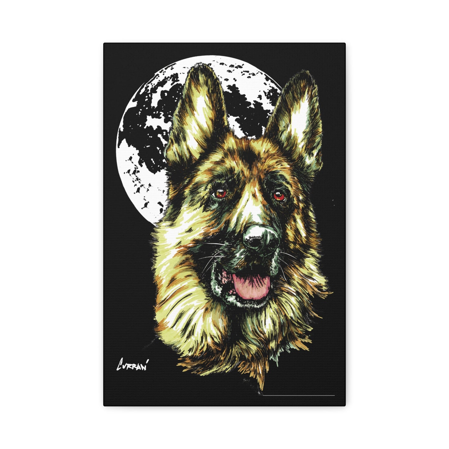 German Shepherd Print, Hand-Drawn Dog Art,
