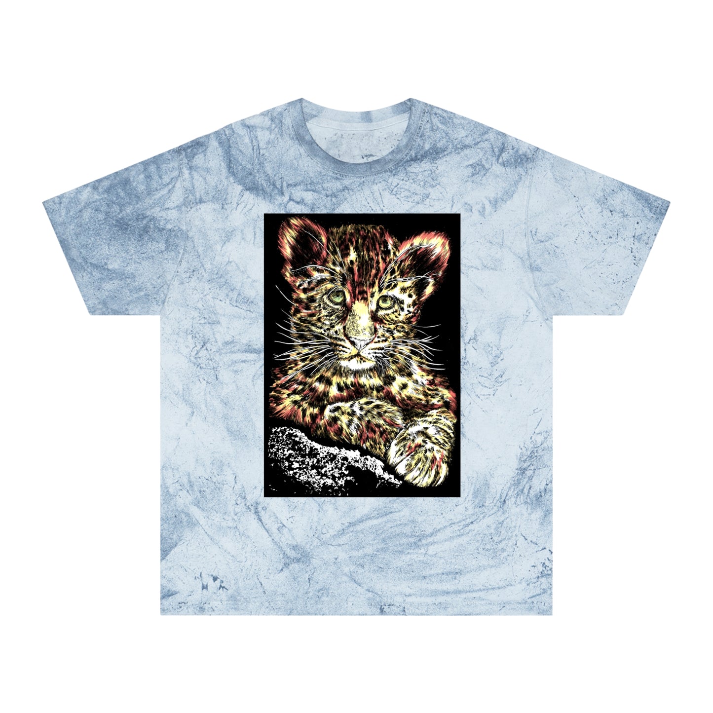 Majestic Leopard Color Blast T Shirt Original Hand Drawn Art