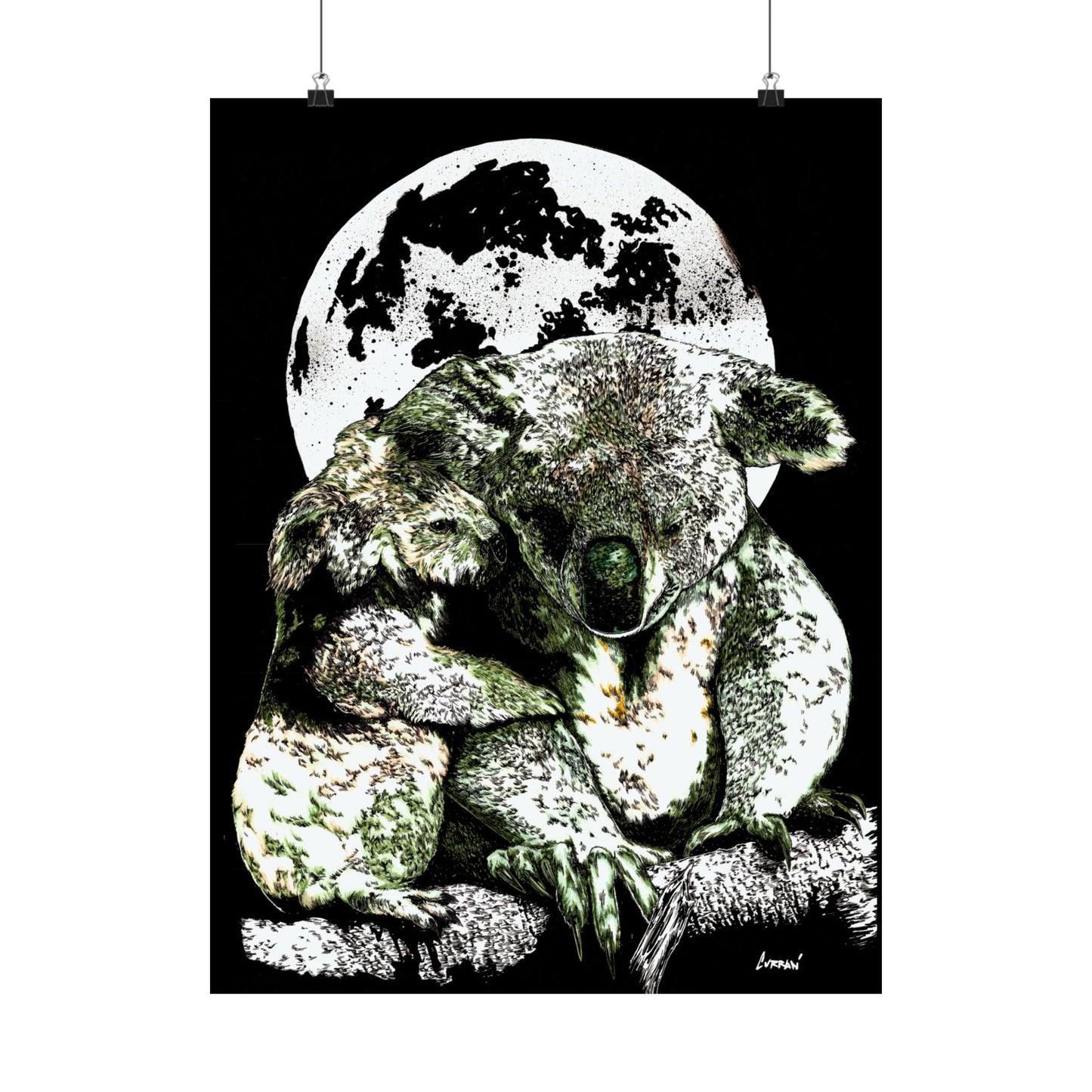 Koala Moon Satin Poster - 300gsm Wall Art for Animal Lovers