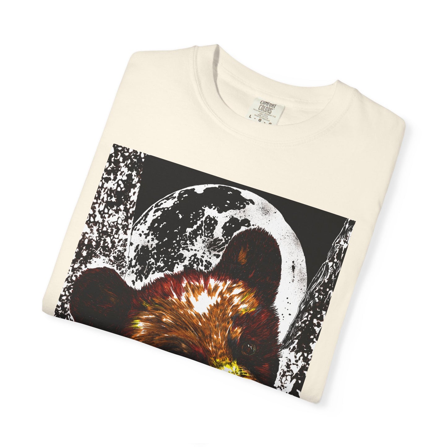 Moonlit Brown Bear Cub Unisex Garment-Dyed T-Shirt | Nature-Inspired Apparel