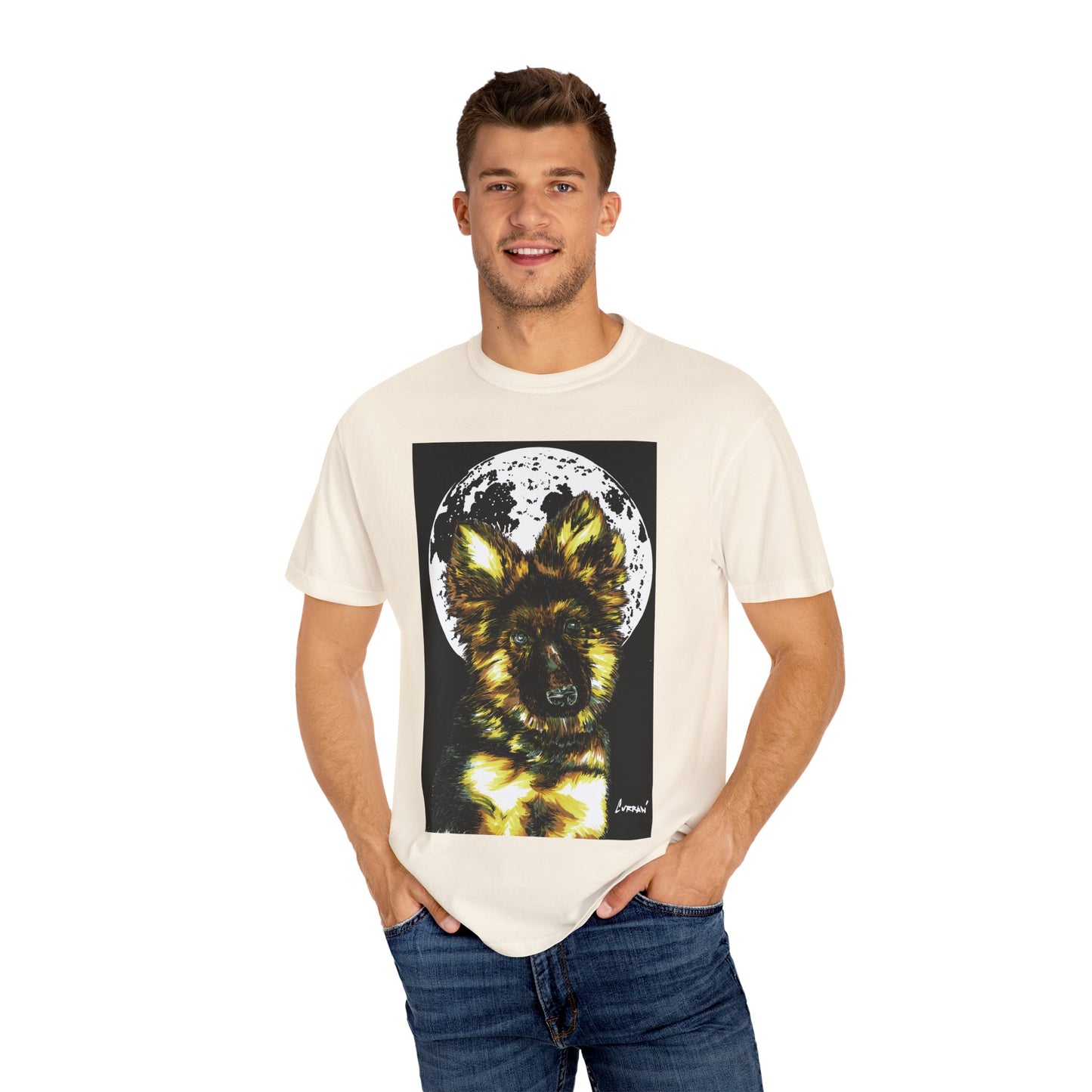 German Sheppard Puppy Unisex T-shirt - Hand Drawn Art