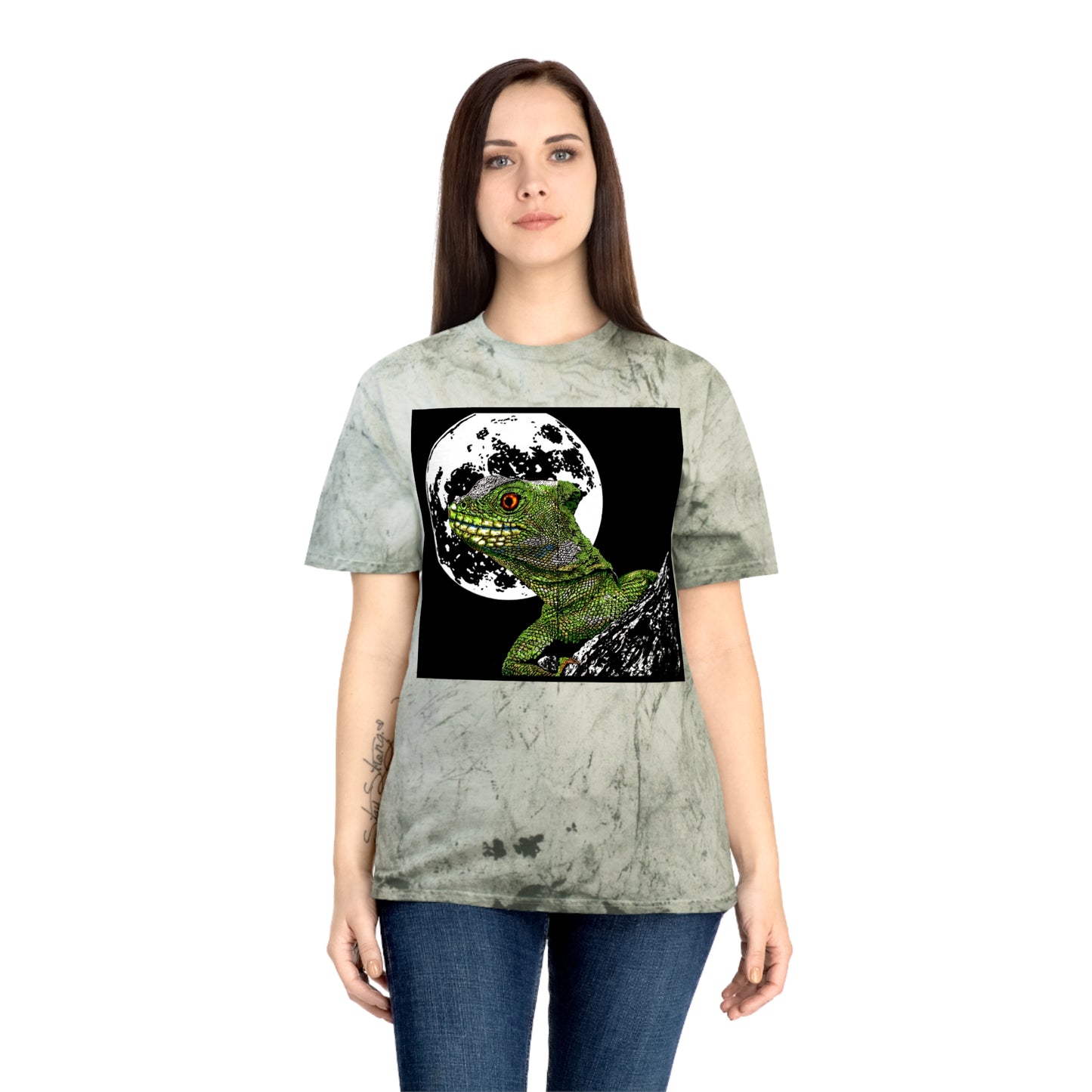 Striking Lizard Color Blast T Shirt Original Hand-Drawn Art