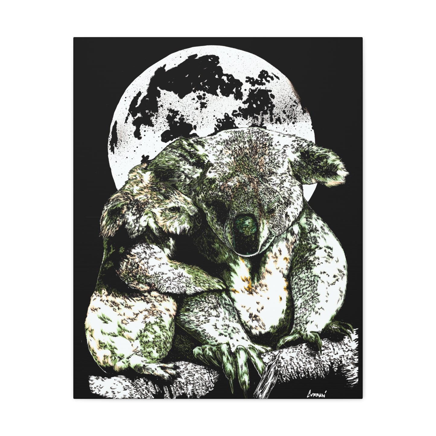 Koala Wall Art, Koala Print, Hand-Drawn Koalas, Wildlife Art, Cute Animal Art, Nature Wall Decor, Koala Lovers Gift. Printed on Matte Canvas, Stretched, 1.25"
