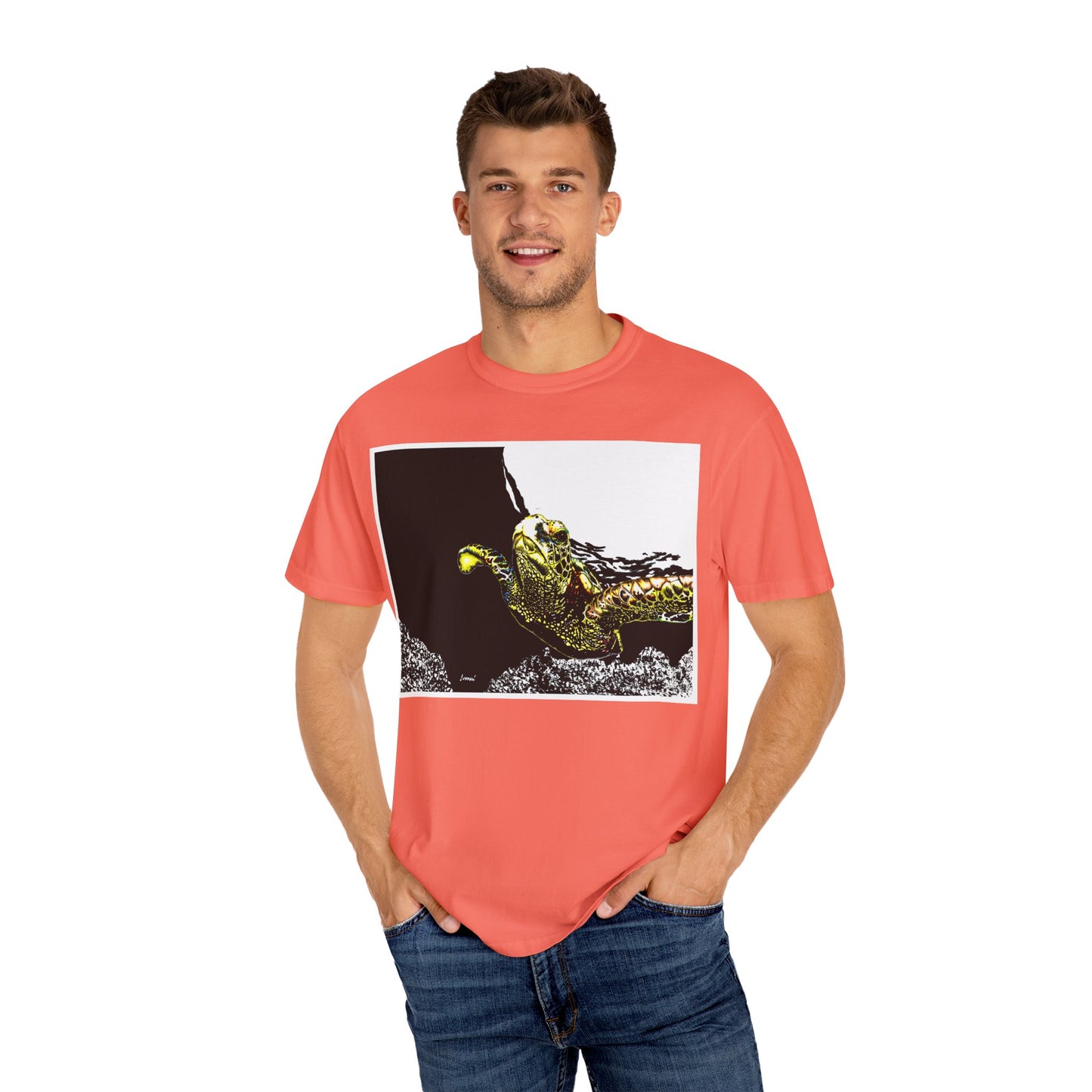 Sea Turtle Garment-Dyed Graphic Tee - Unisex Ocean Style T-Shirt